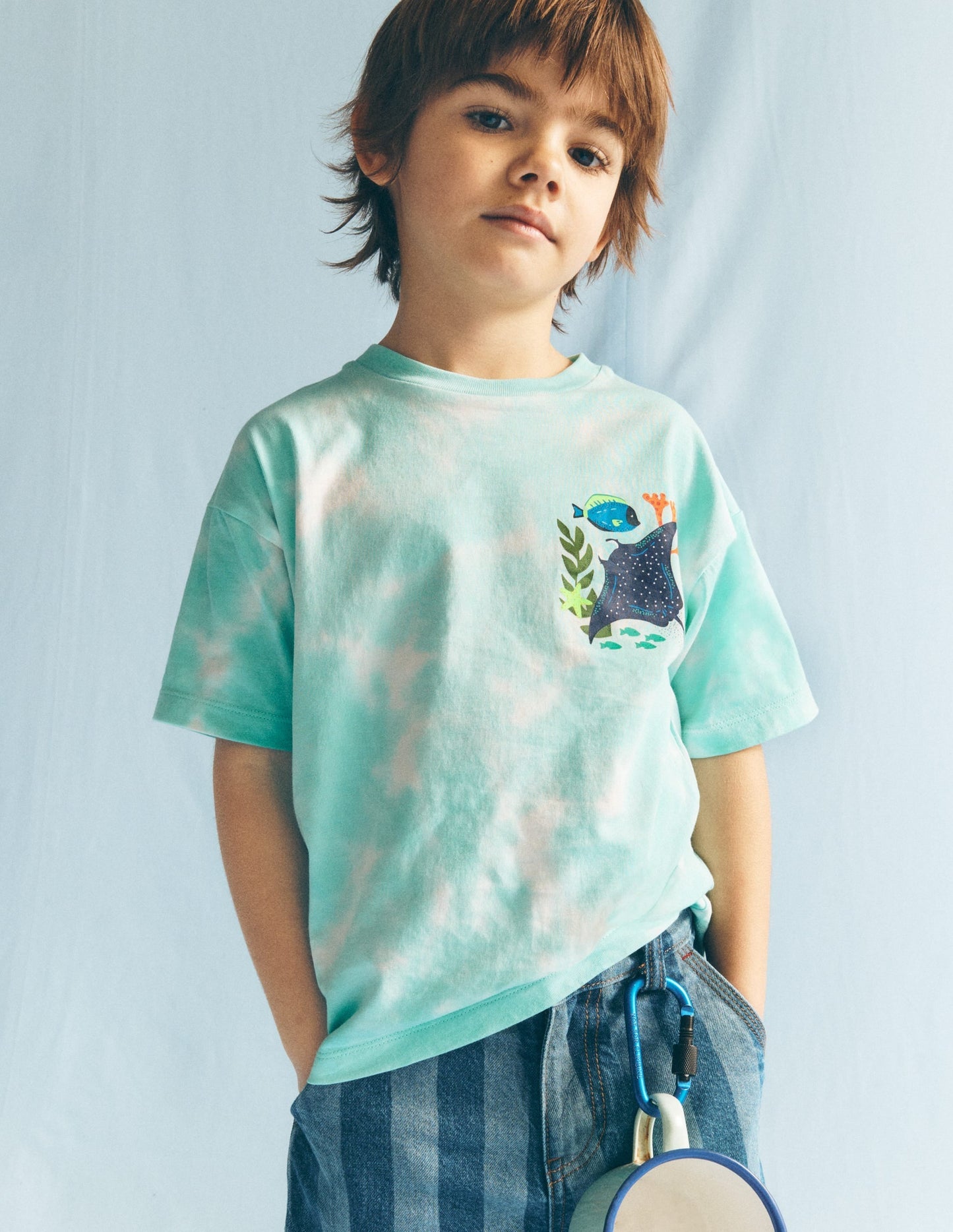 Front & Back Printed T-shirt-Tie Dye Coral Reef