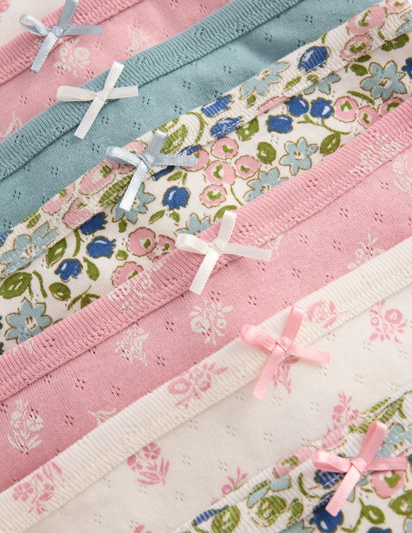 7-pack Pointelle Pants-Patchwork ditsy floral