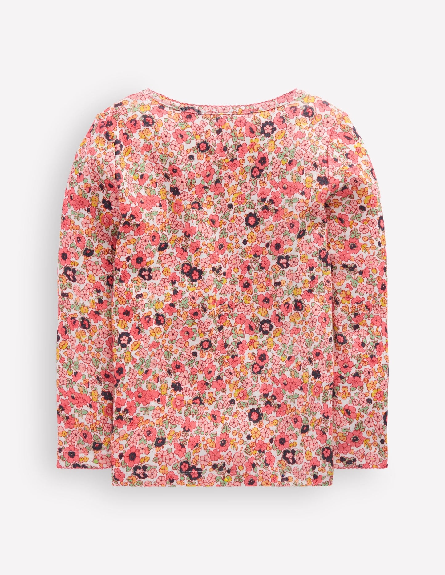 Long Sleeve Pointelle Top-Pink Floral