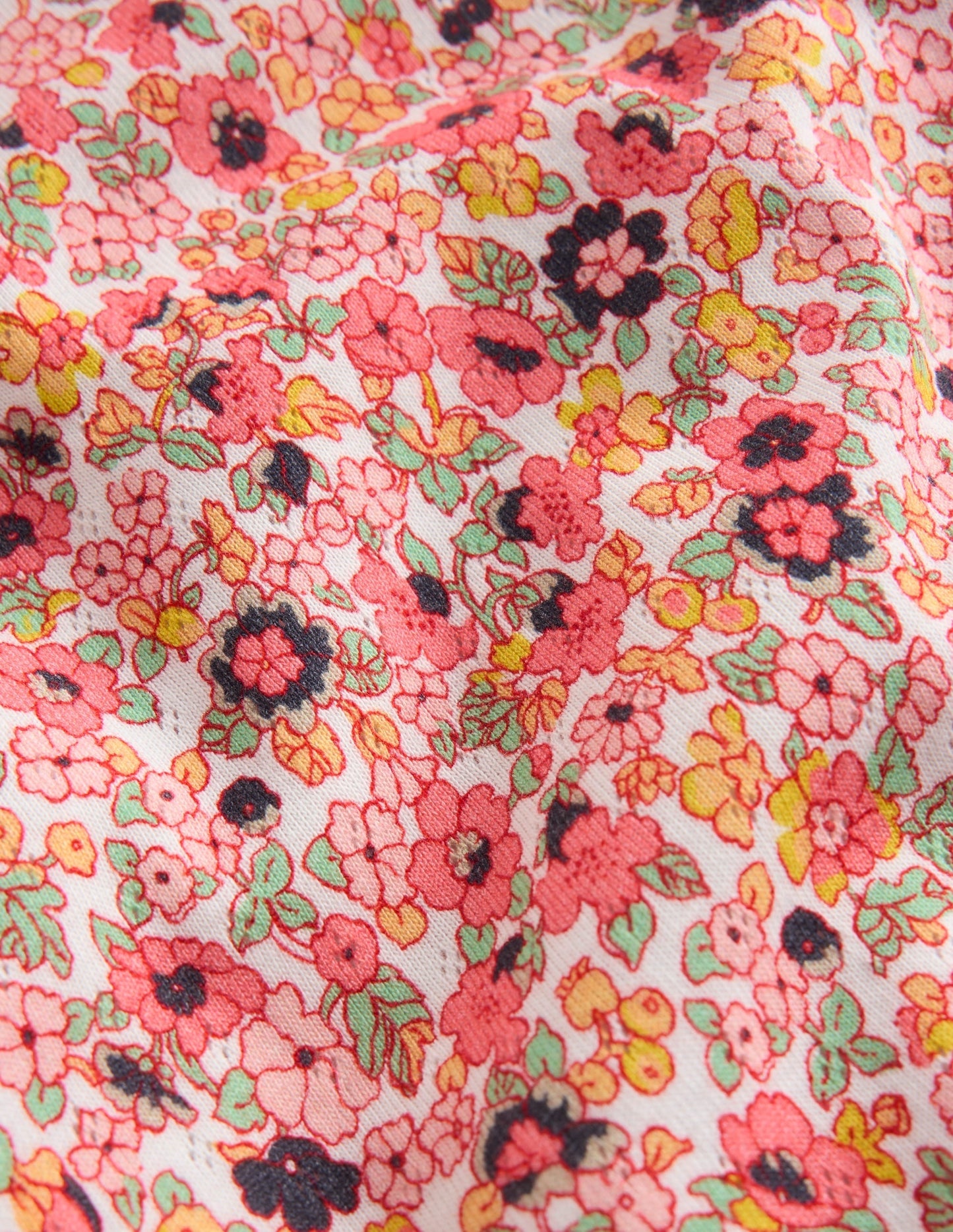 Long Sleeve Pointelle Top-Pink Floral