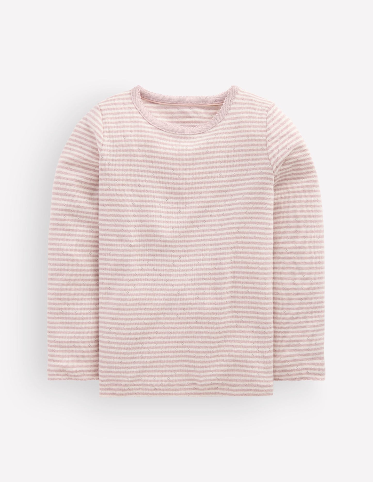 Long Sleeve Pointelle Top-Violet Ice / Ivory