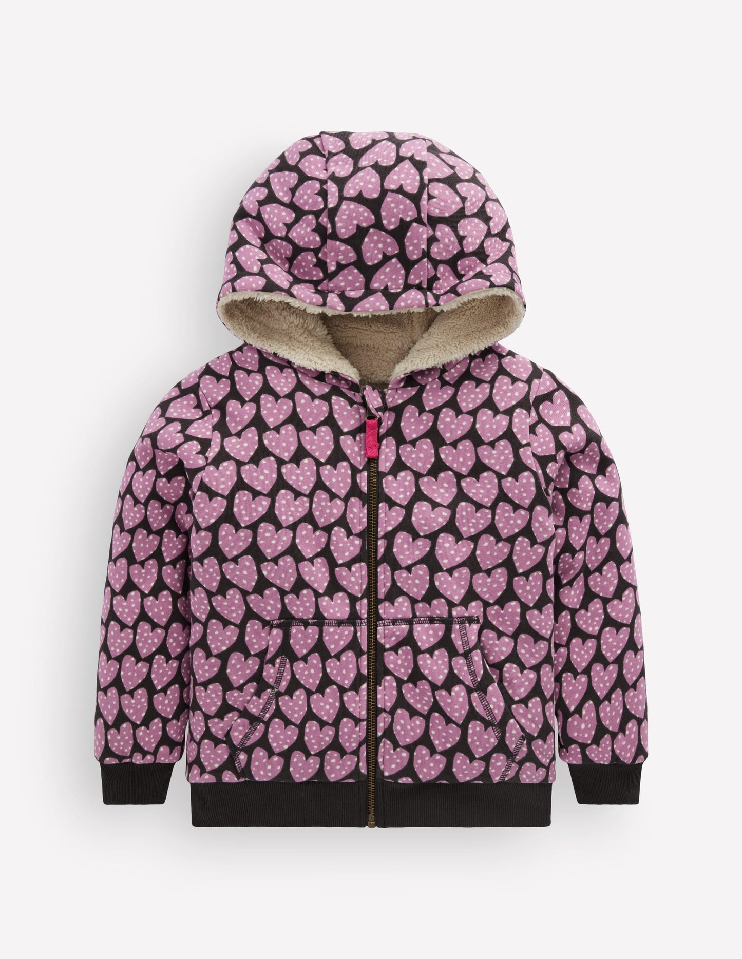 Reversible Borg Hoodie-Purple Hearts