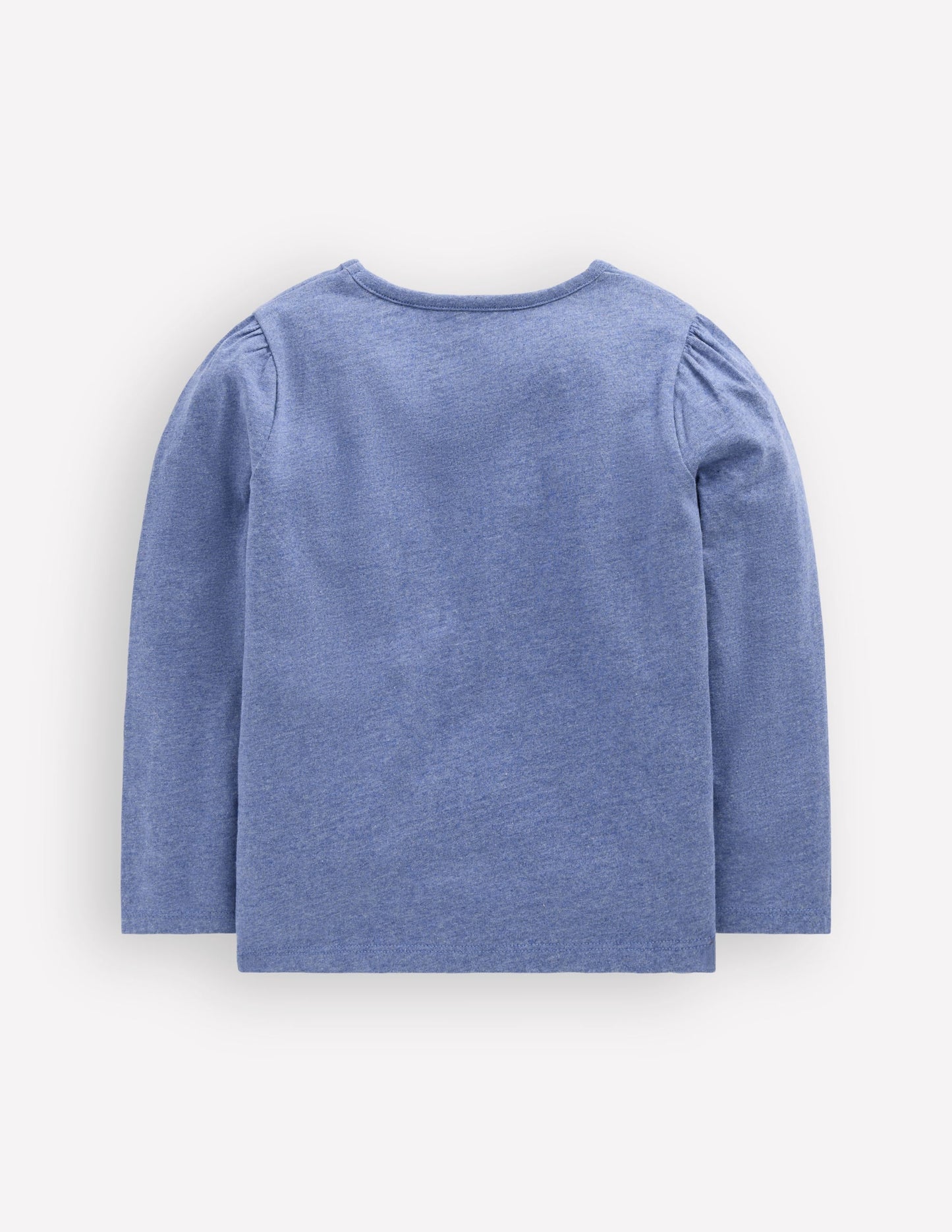 Puff Sleeve Appliqué  T-shirt-Blue Marl Patchwork Heart