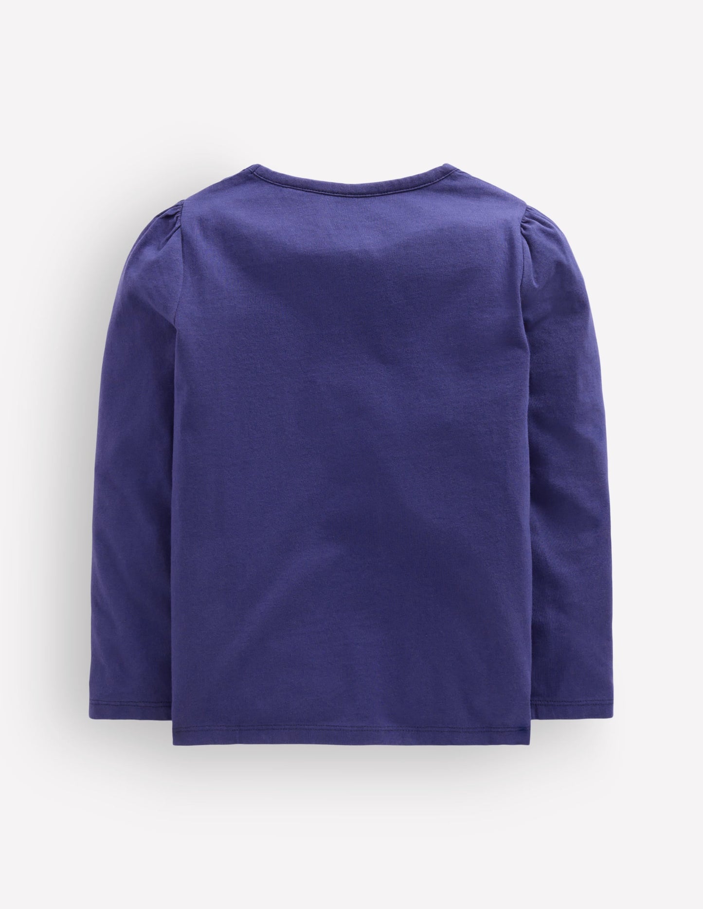 Puff Sleeve Appliqué  T-shirt-College Navy Horses