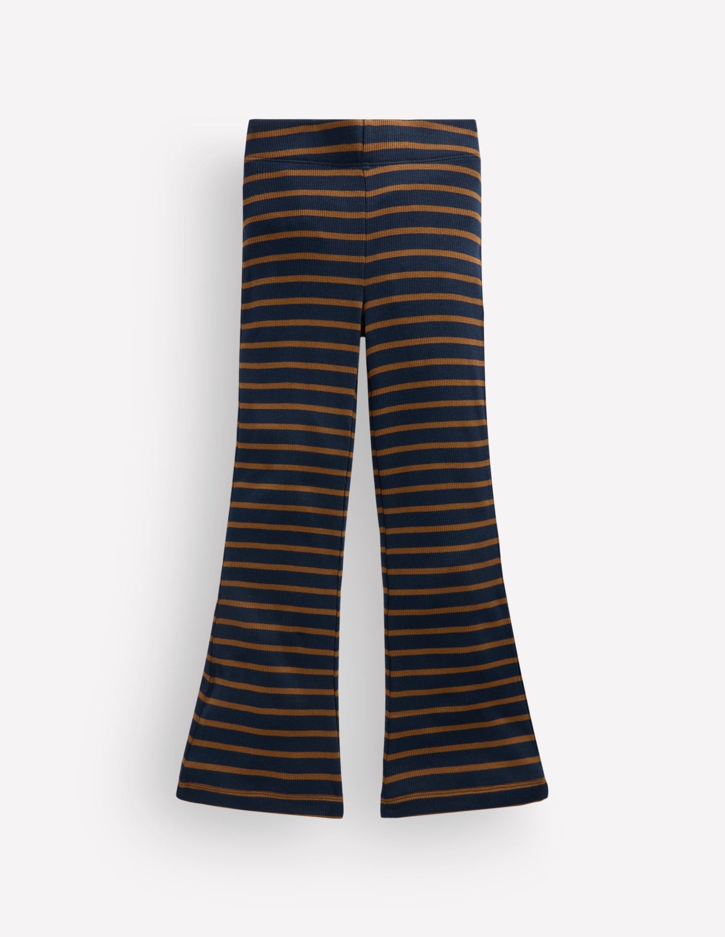 Ribbed Flared Leggings-Navy Stripe