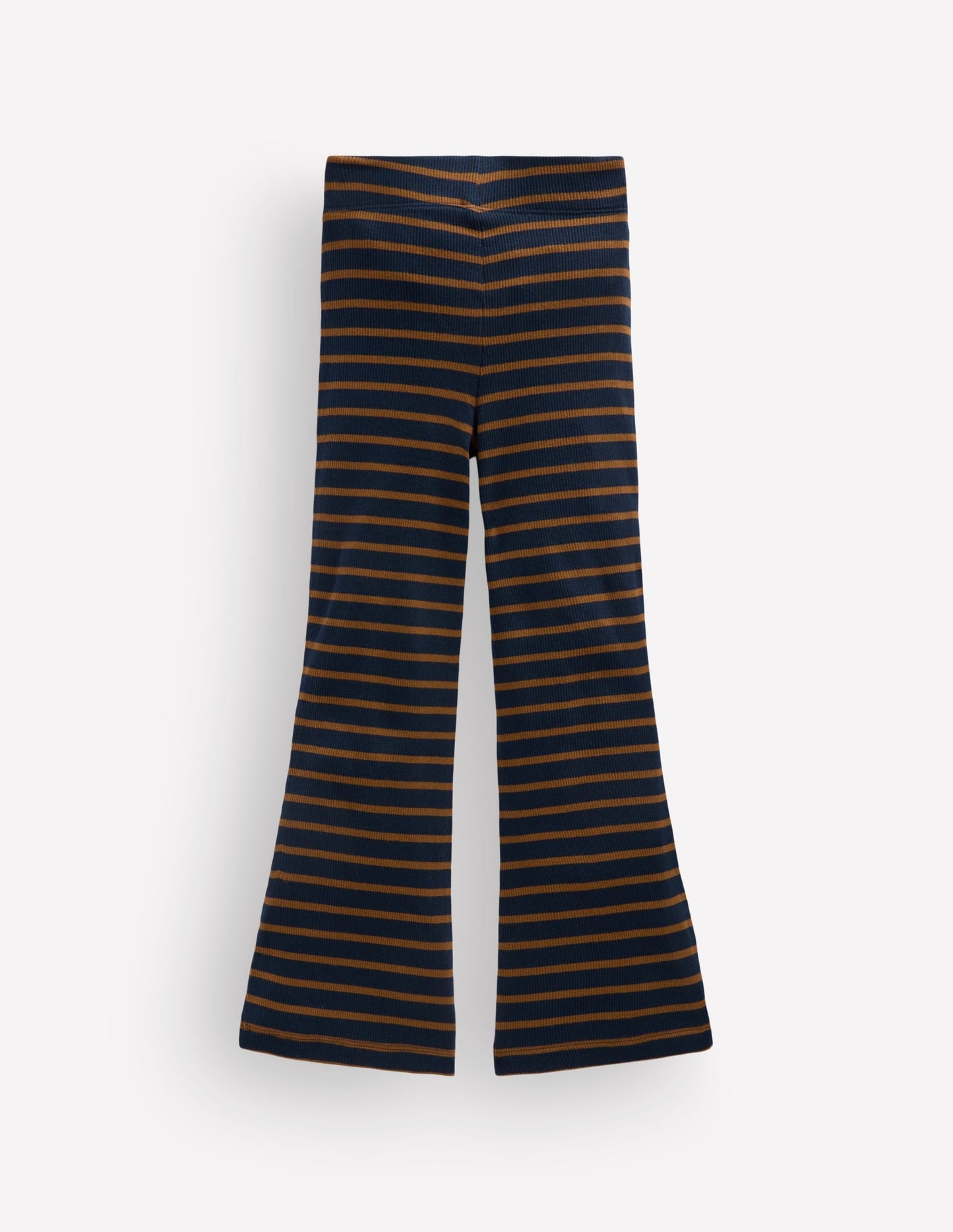 Ribbed Flared Leggings-Navy Stripe