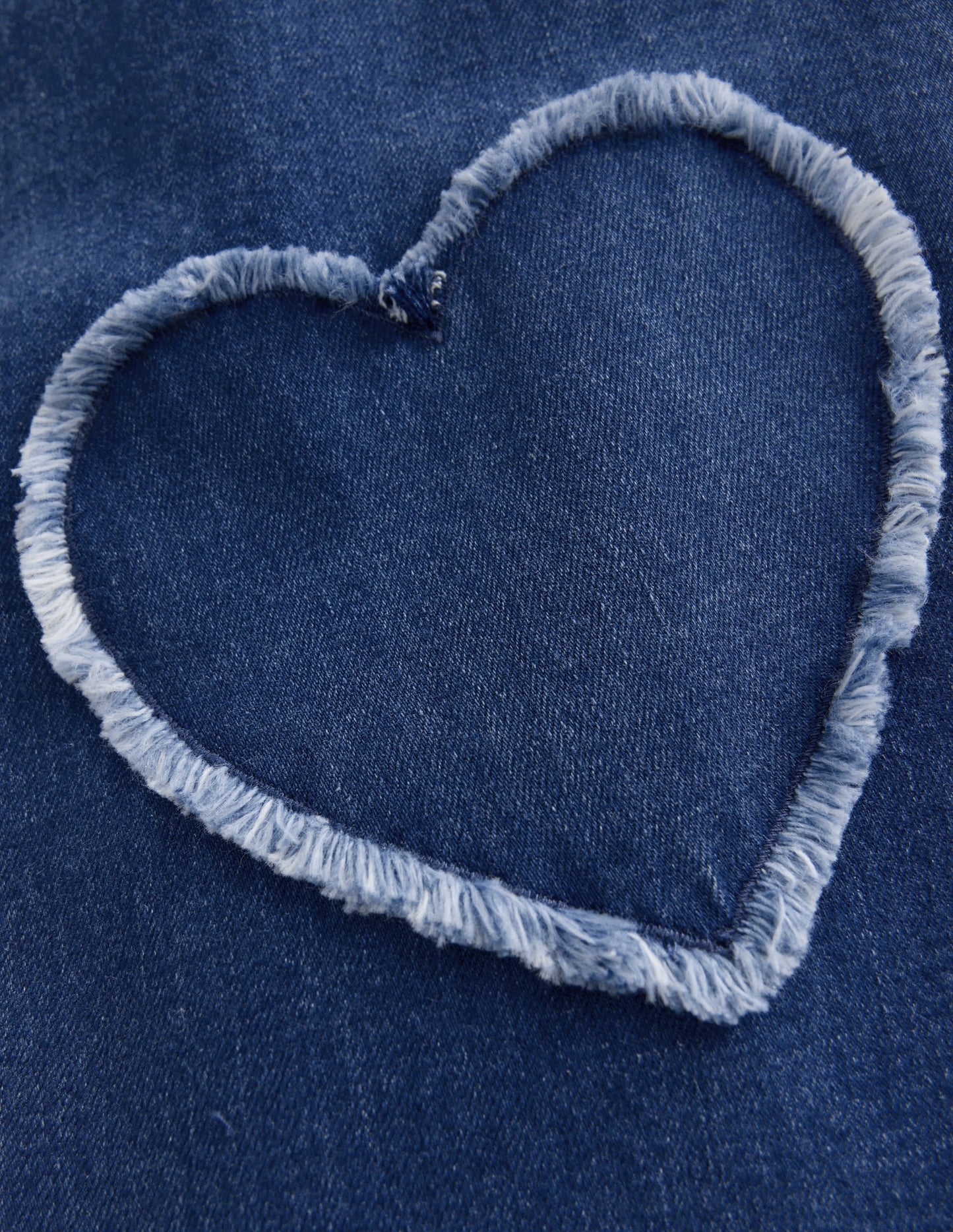 Wide Leg Jeans-Mid Wash Heart Applique