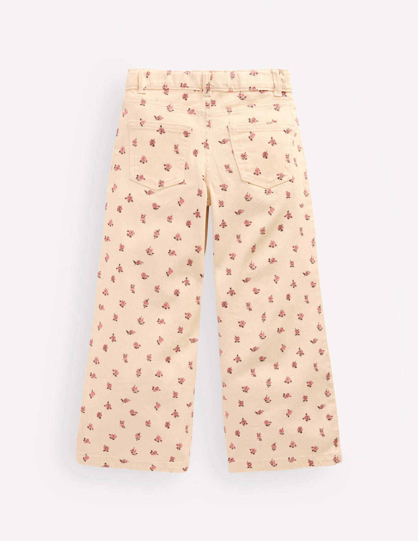 Wide Leg Jeans-Soft Ivory Ditsy Floral