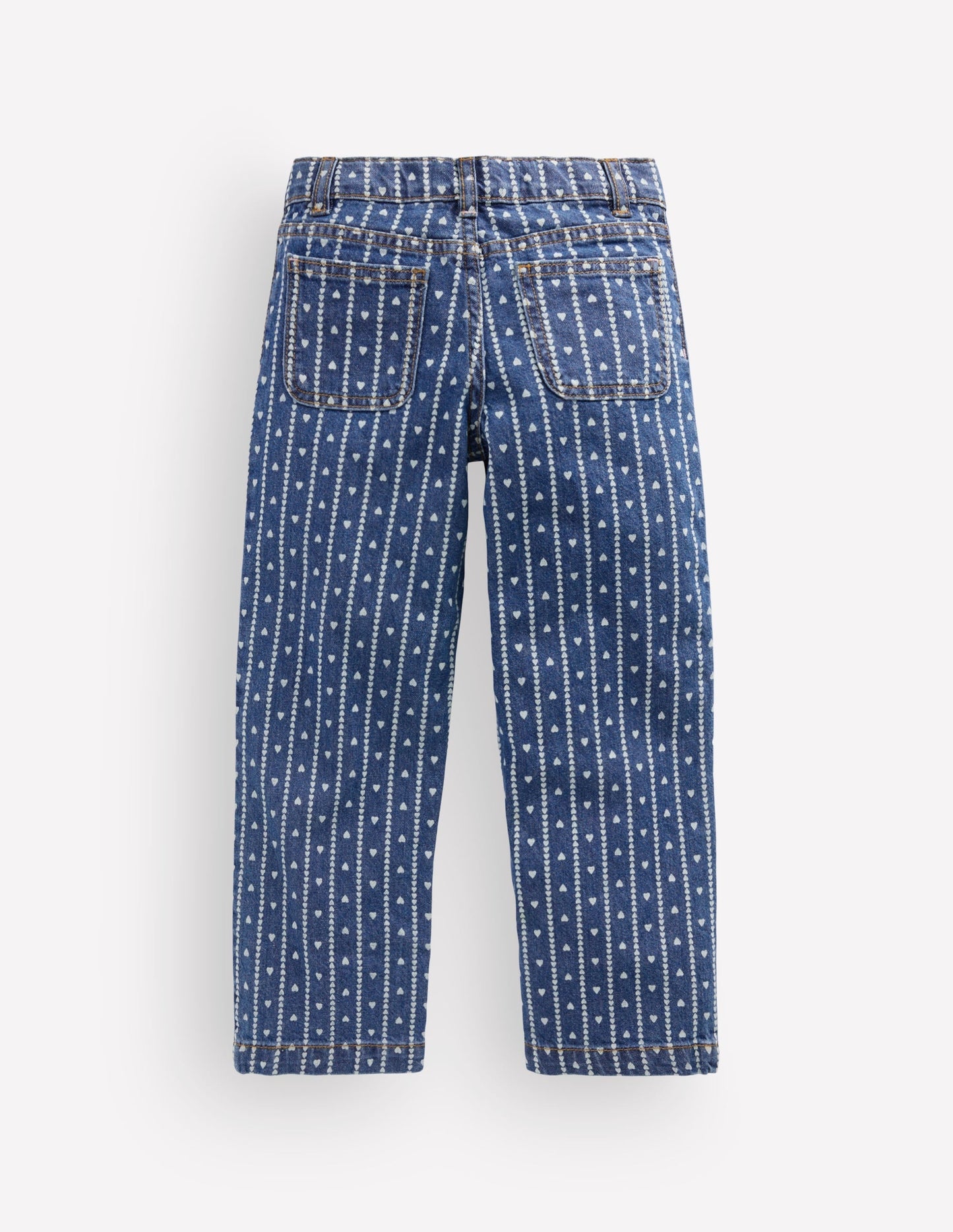 Patch Pocket Straight Jeans-Hearts