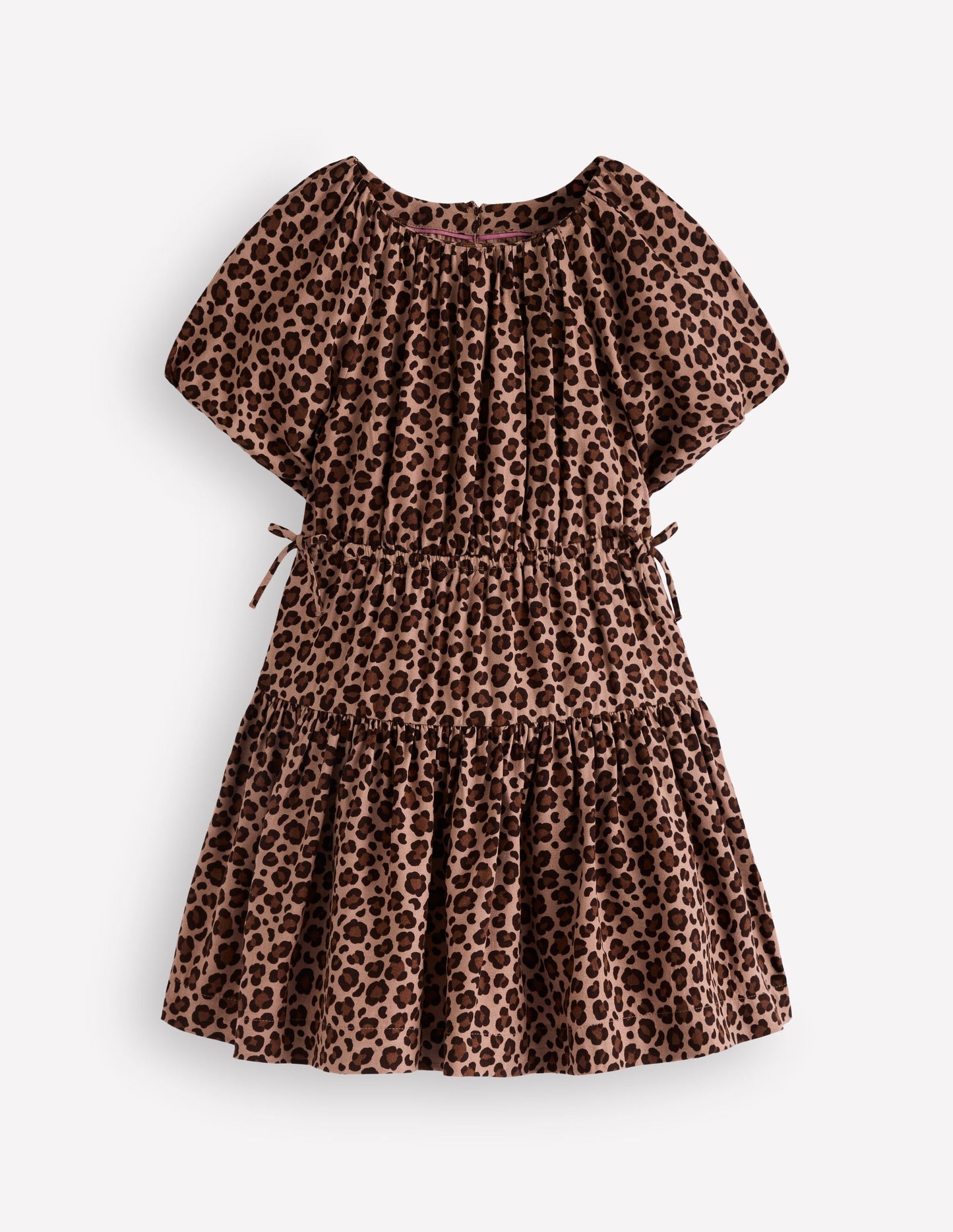 Bow Waist Woven Dress-Leopard Print