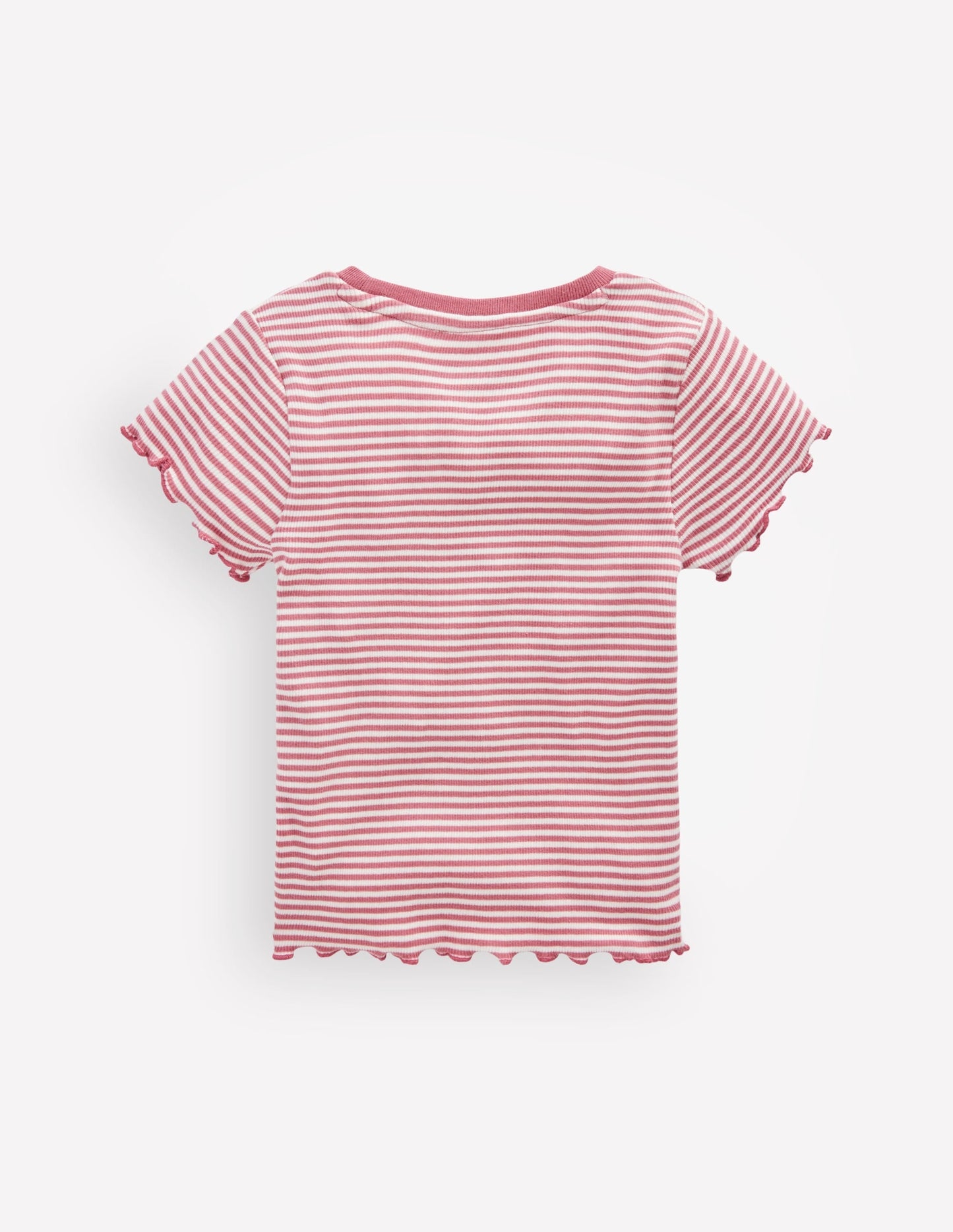 Short Sleeve Rib T-Shirt-Pink Stripe