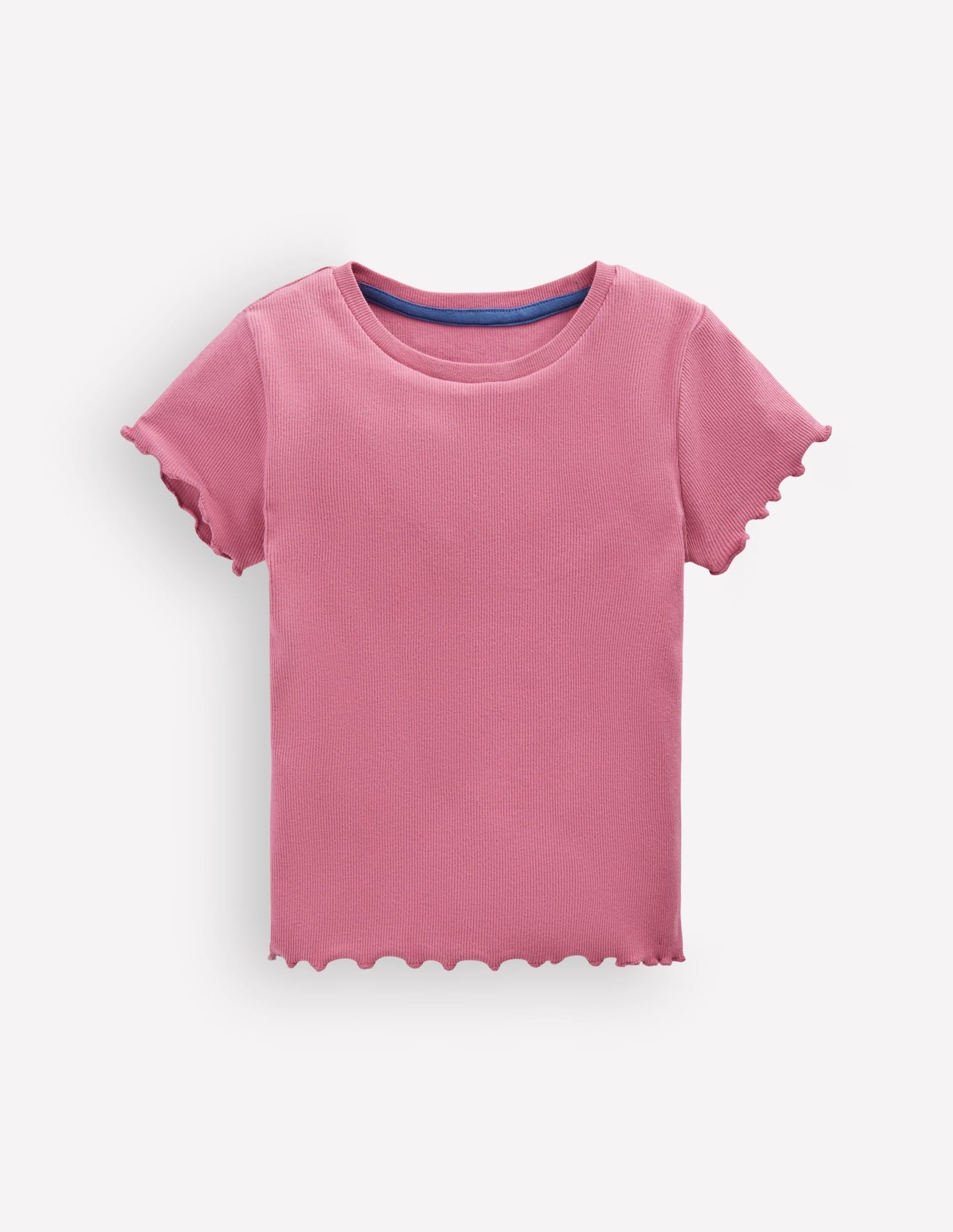 Short Sleeve Rib T-Shirt-Pink