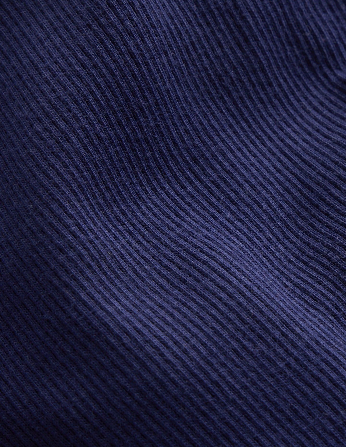Ribbed Long Sleeve T-Shirt-College Navy