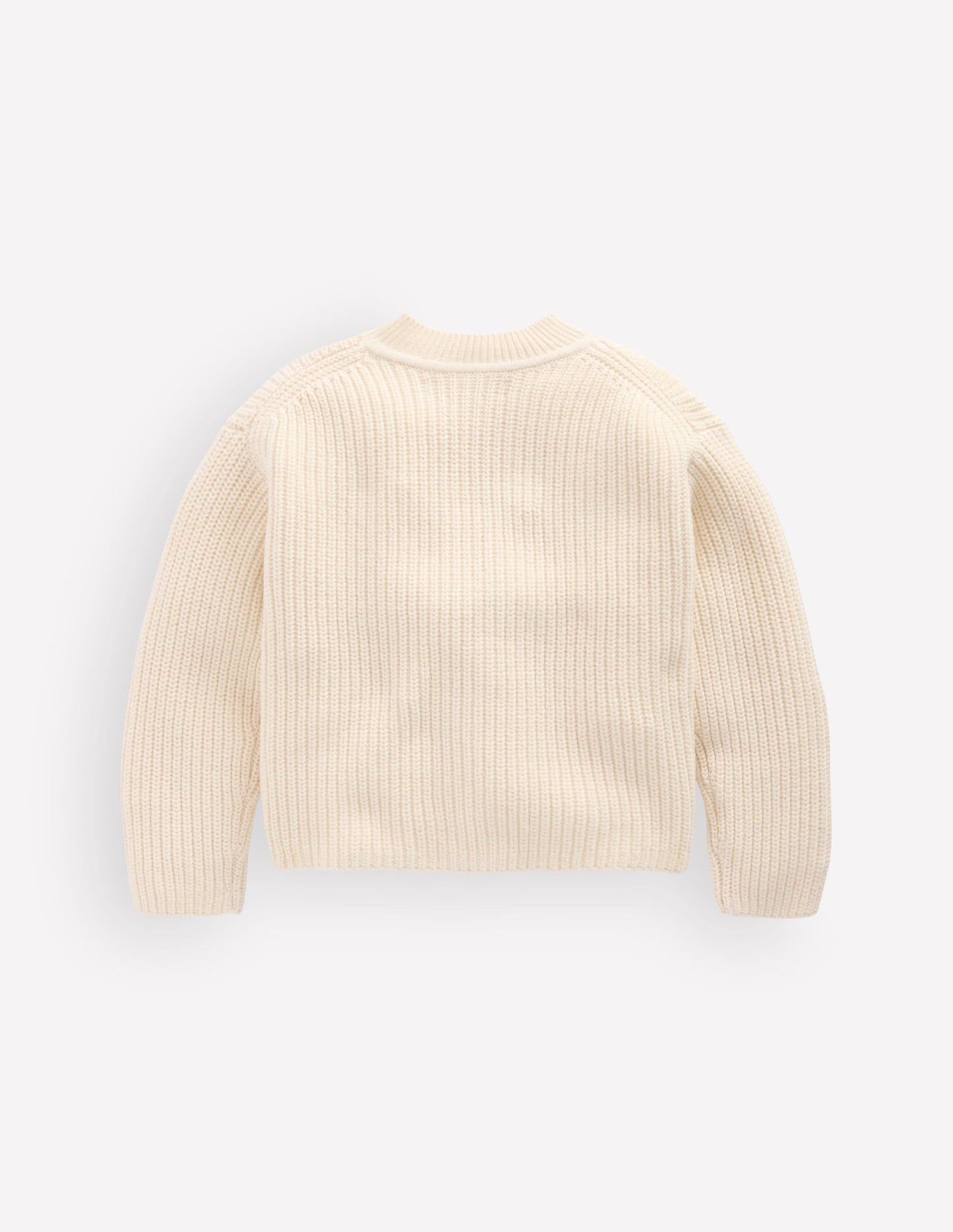 Chunky Everyday Cardigan-Ecru Marl
