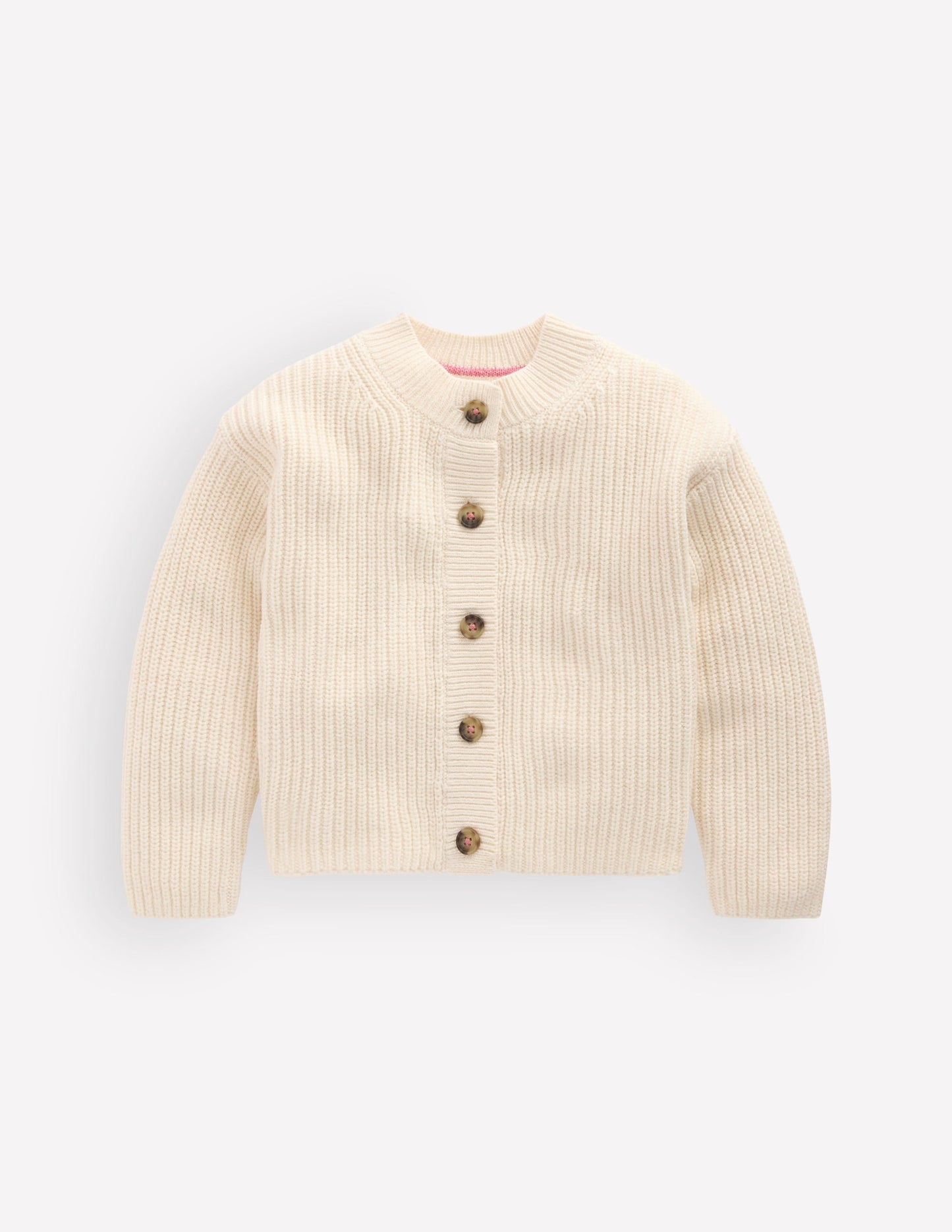 Chunky Everyday Cardigan-Ecru Marl