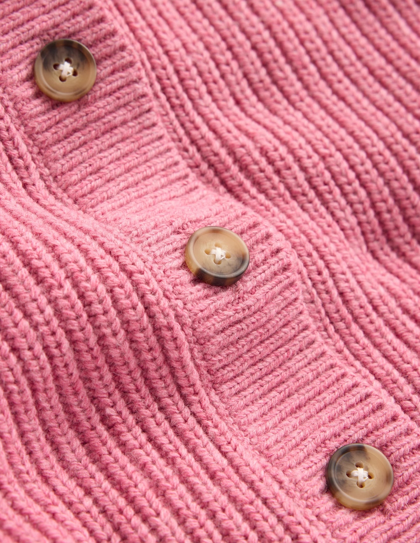 Chunky Everyday Cardigan-Pink Heather Marl