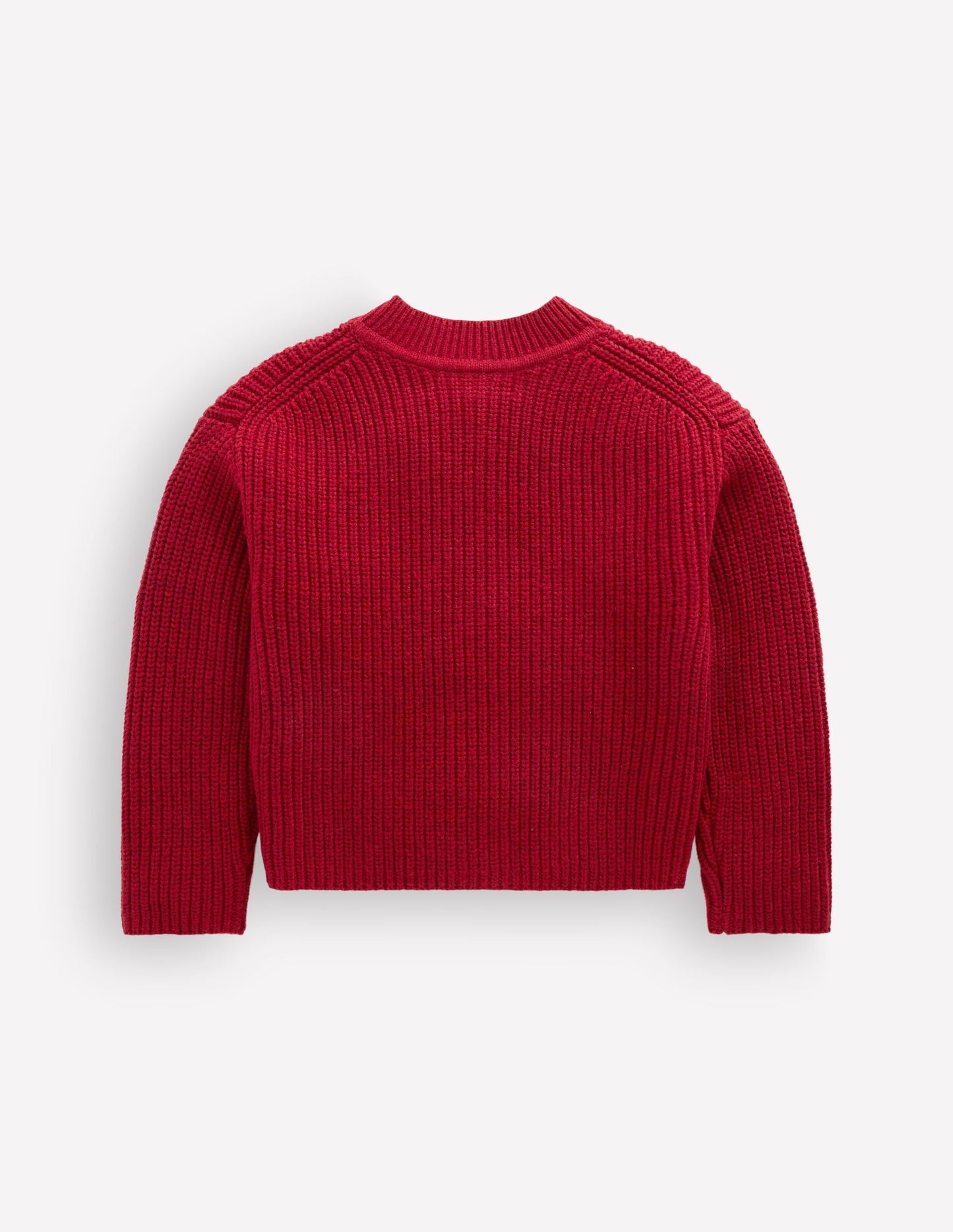 Chunky Everyday Cardigan-Red Marl