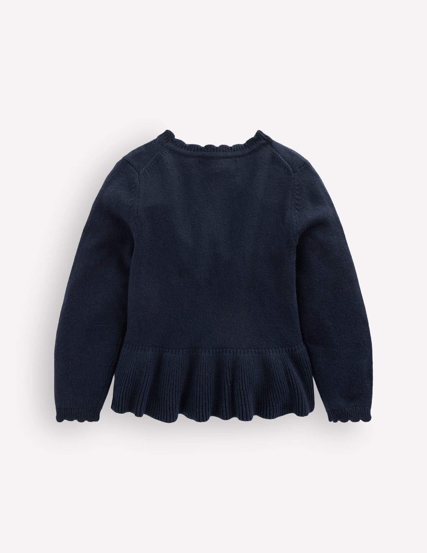 Pretty Peplum Cardigan-Navy