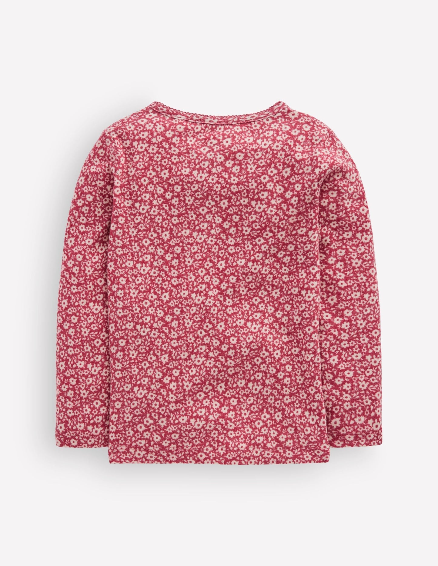 Long Sleeve Henley Top-Pink Floral