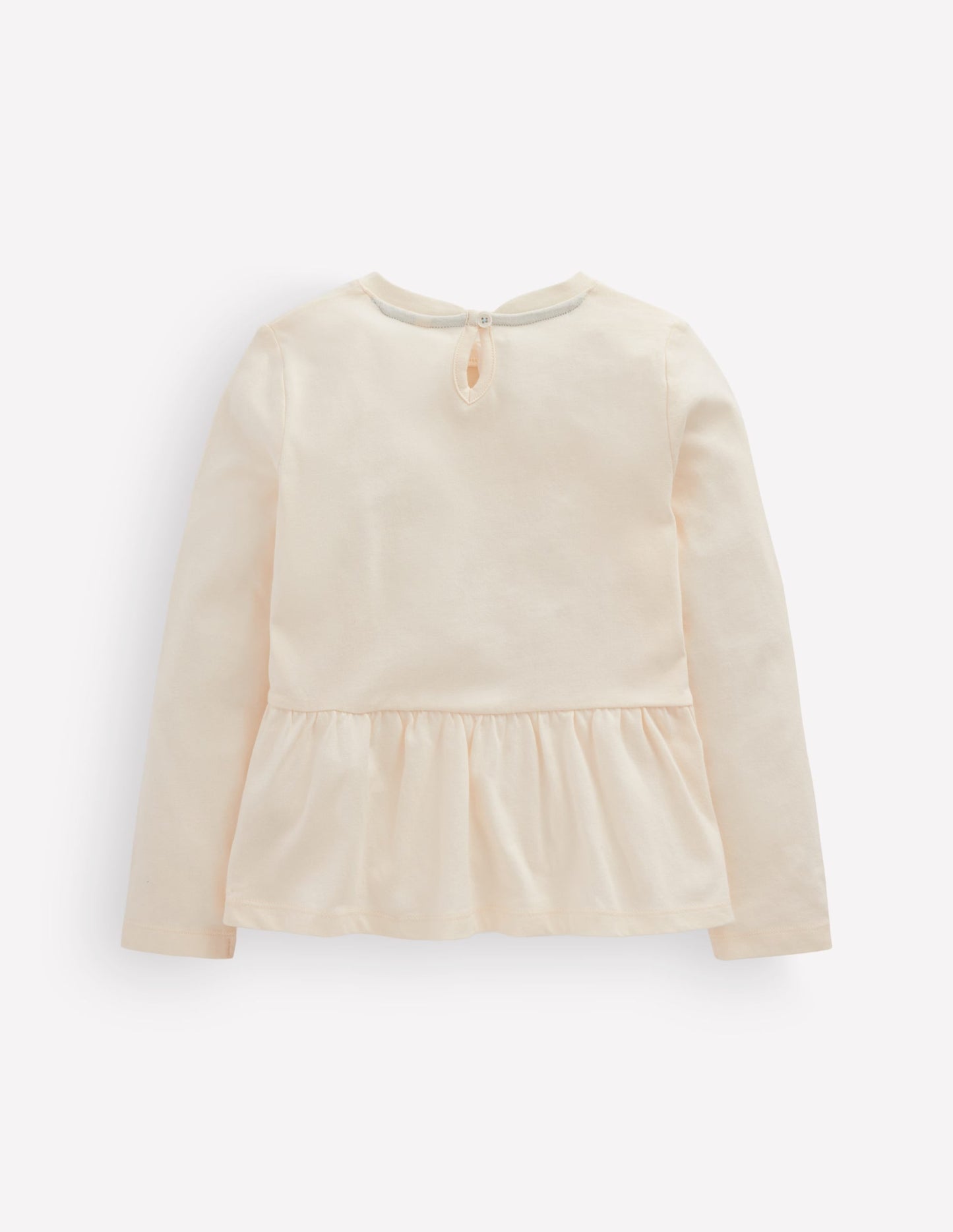 Long Sleeve Peplum Top-Soft Ivory