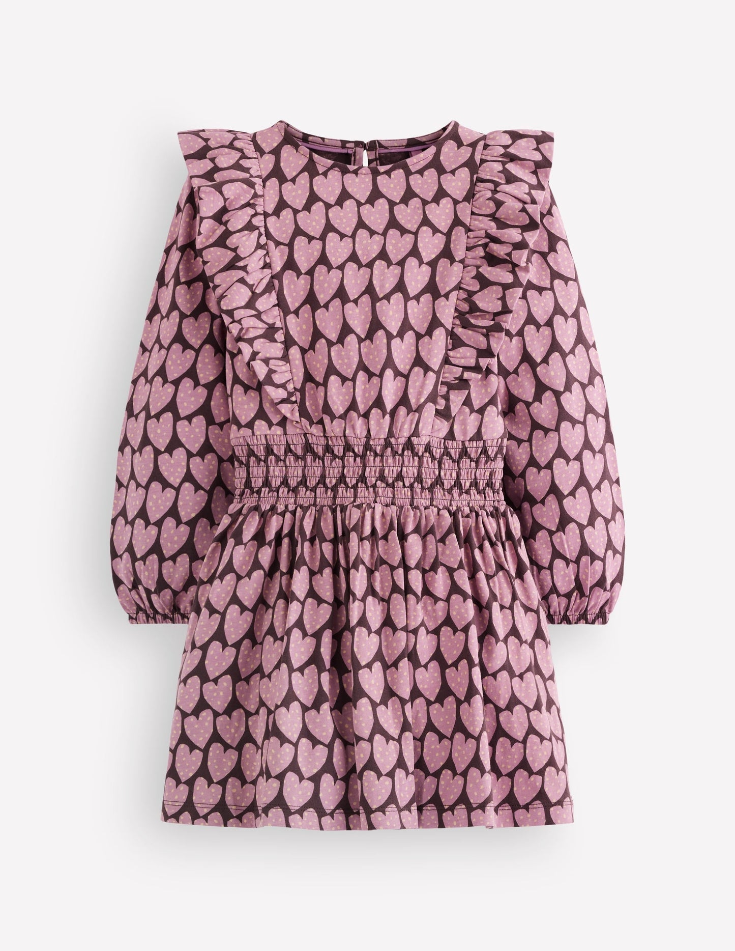 Suki Shirred Jersey Dress-Purple Hearts
