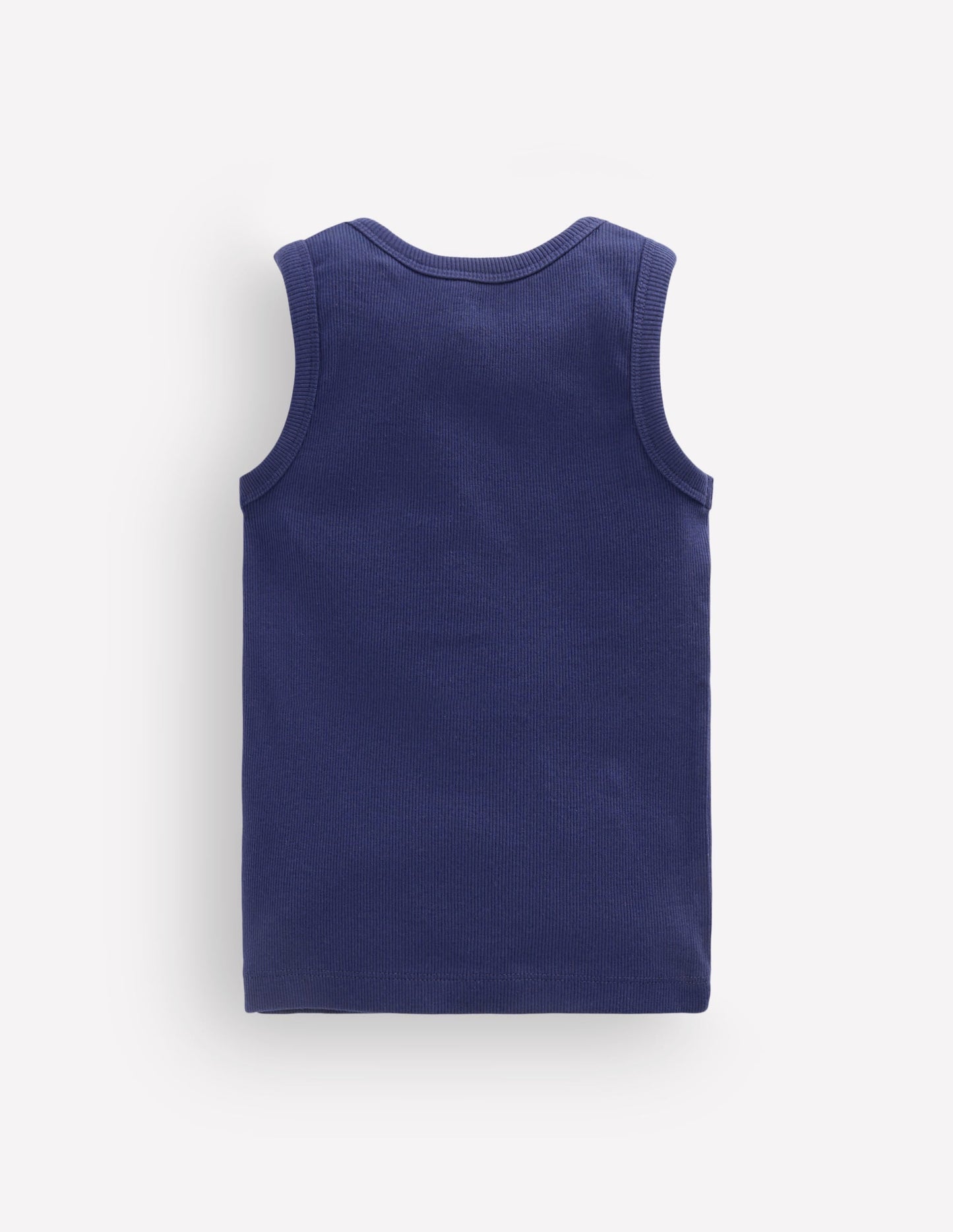 Henley Ribbed Vest-College Navy