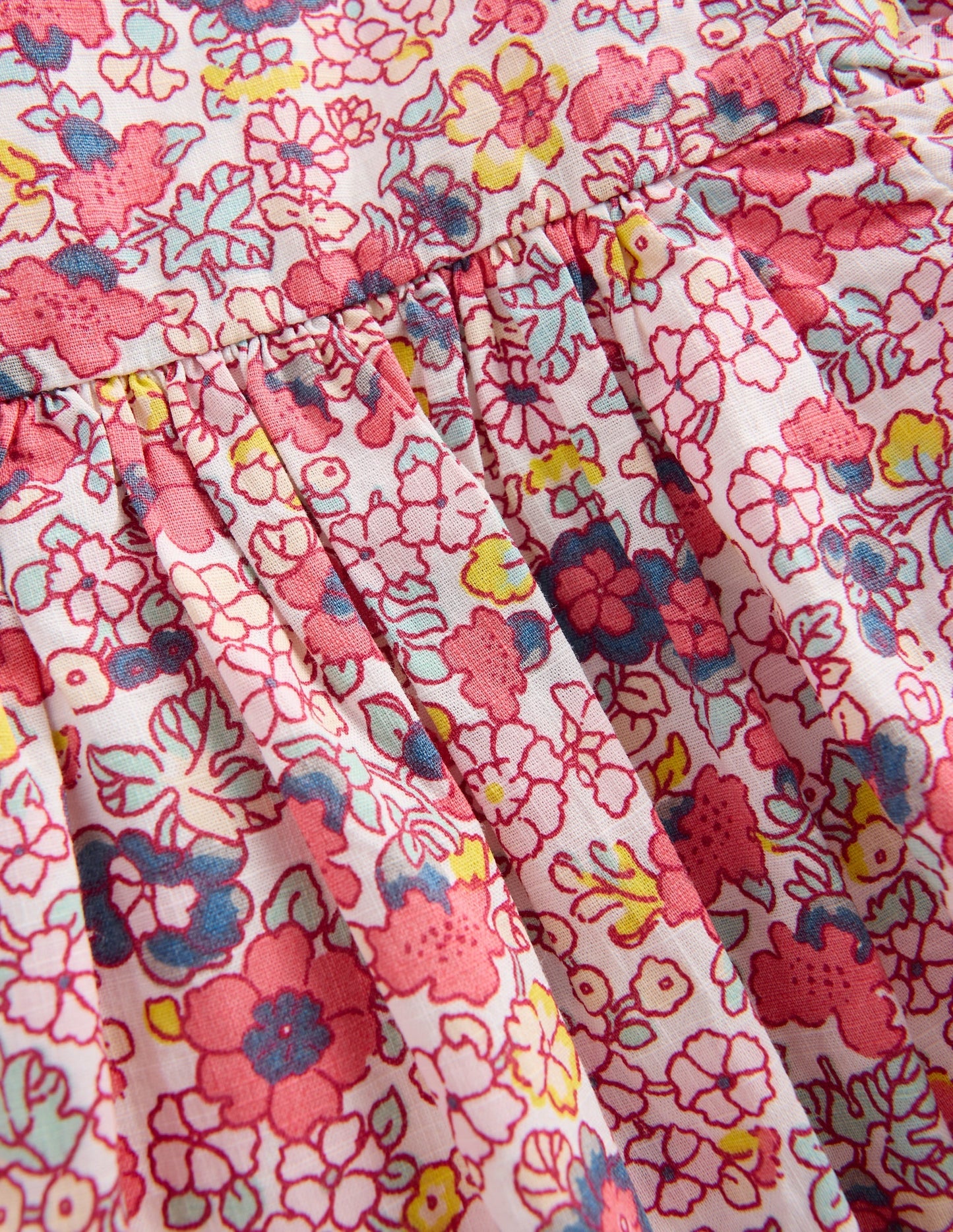 Gathered Woven Dress-Multi Ditsy Floral