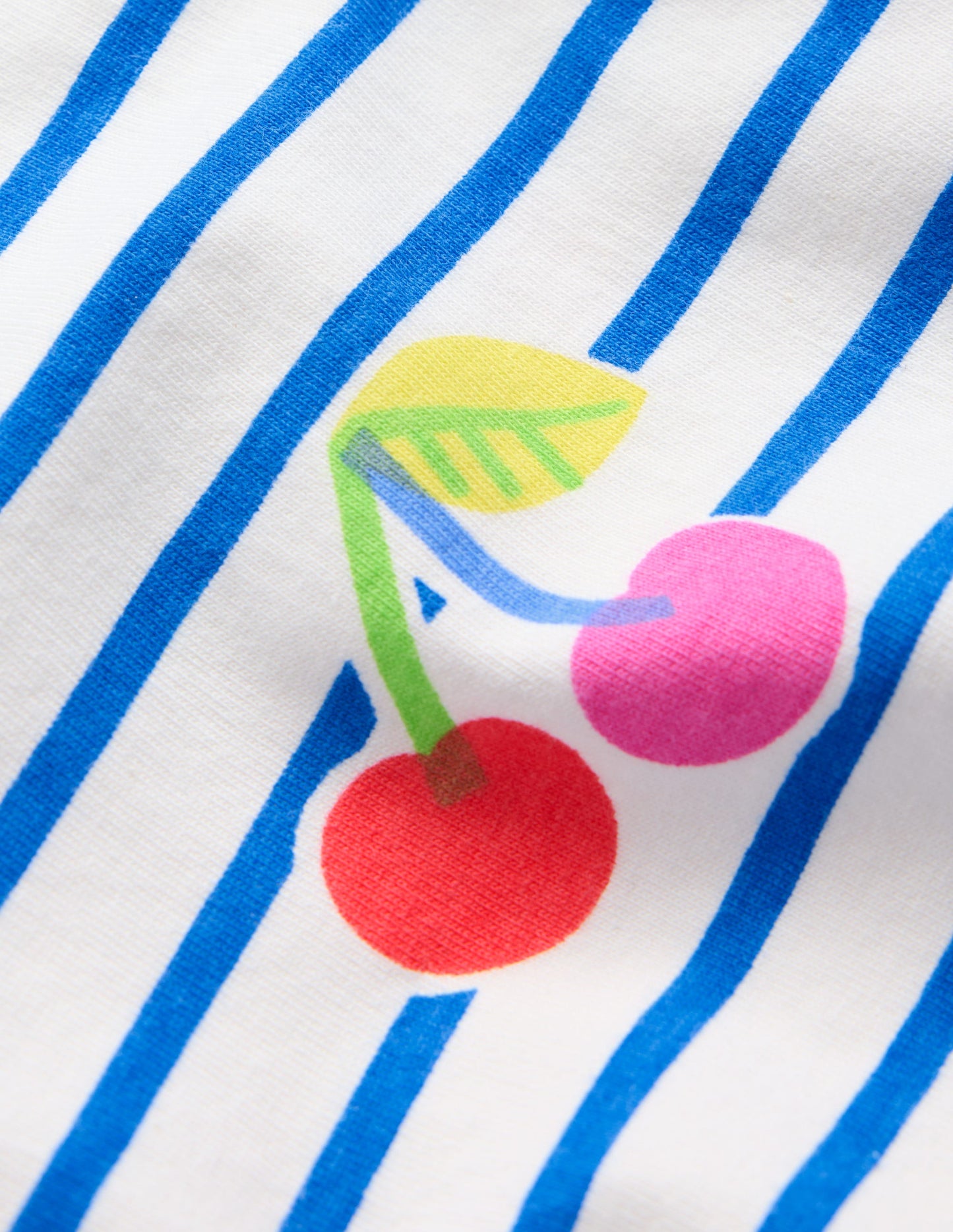 Easy Breton T-shirt-Kingfisher Blue Cherries