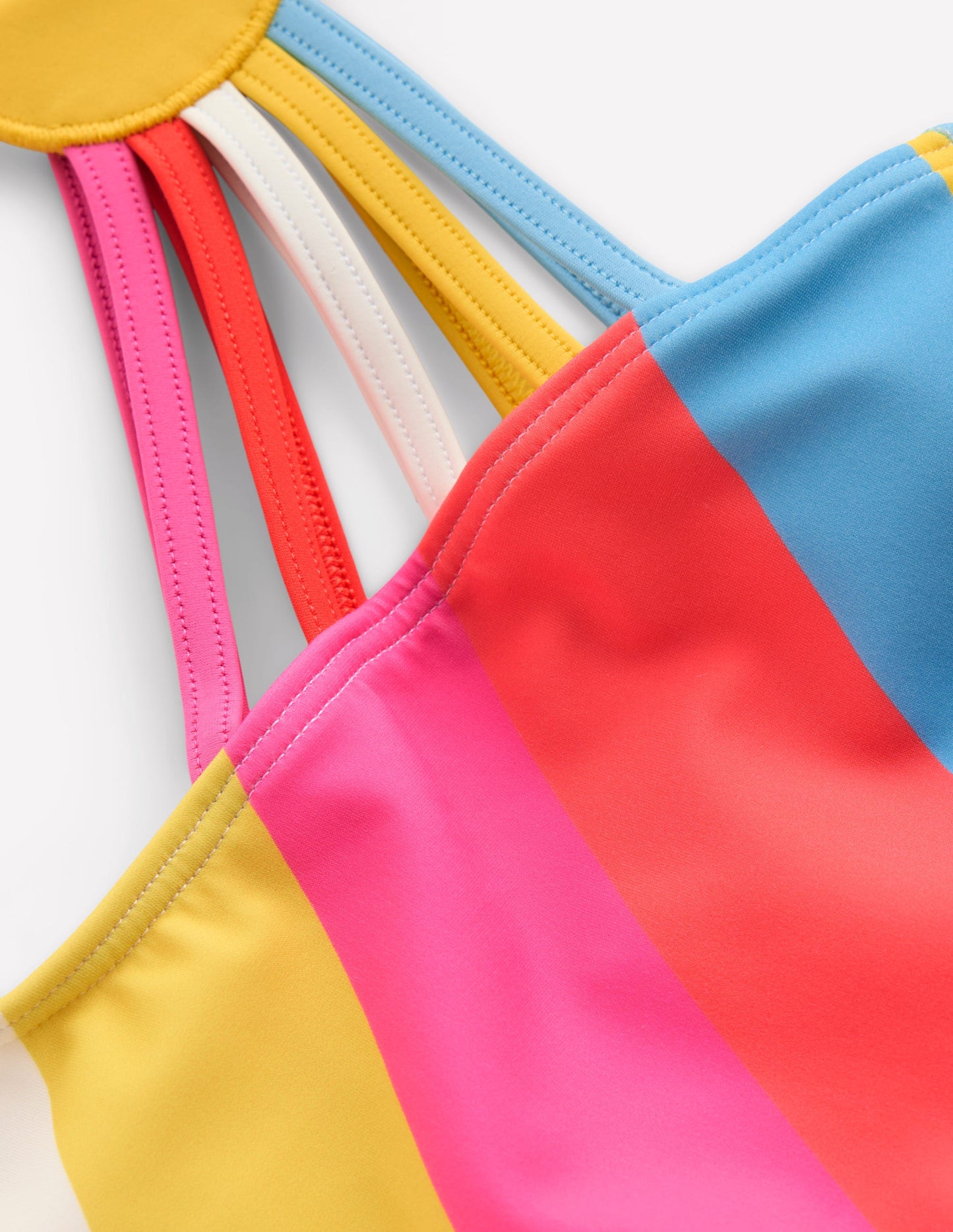 One Shoulder Ray Swimsuit-Rainbow