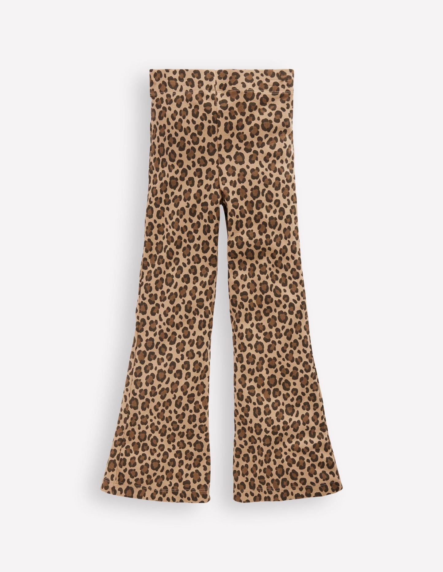 Ribbed Flared Leggings-Leopard