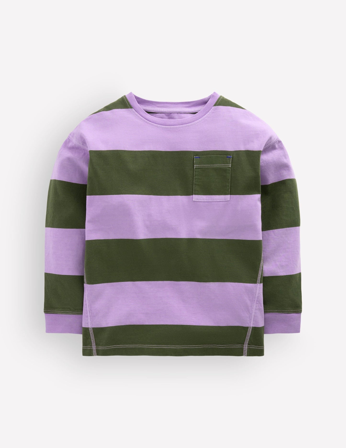 Long Sleeve Garment Dye Tee-Brunswick Green/Floral Purple