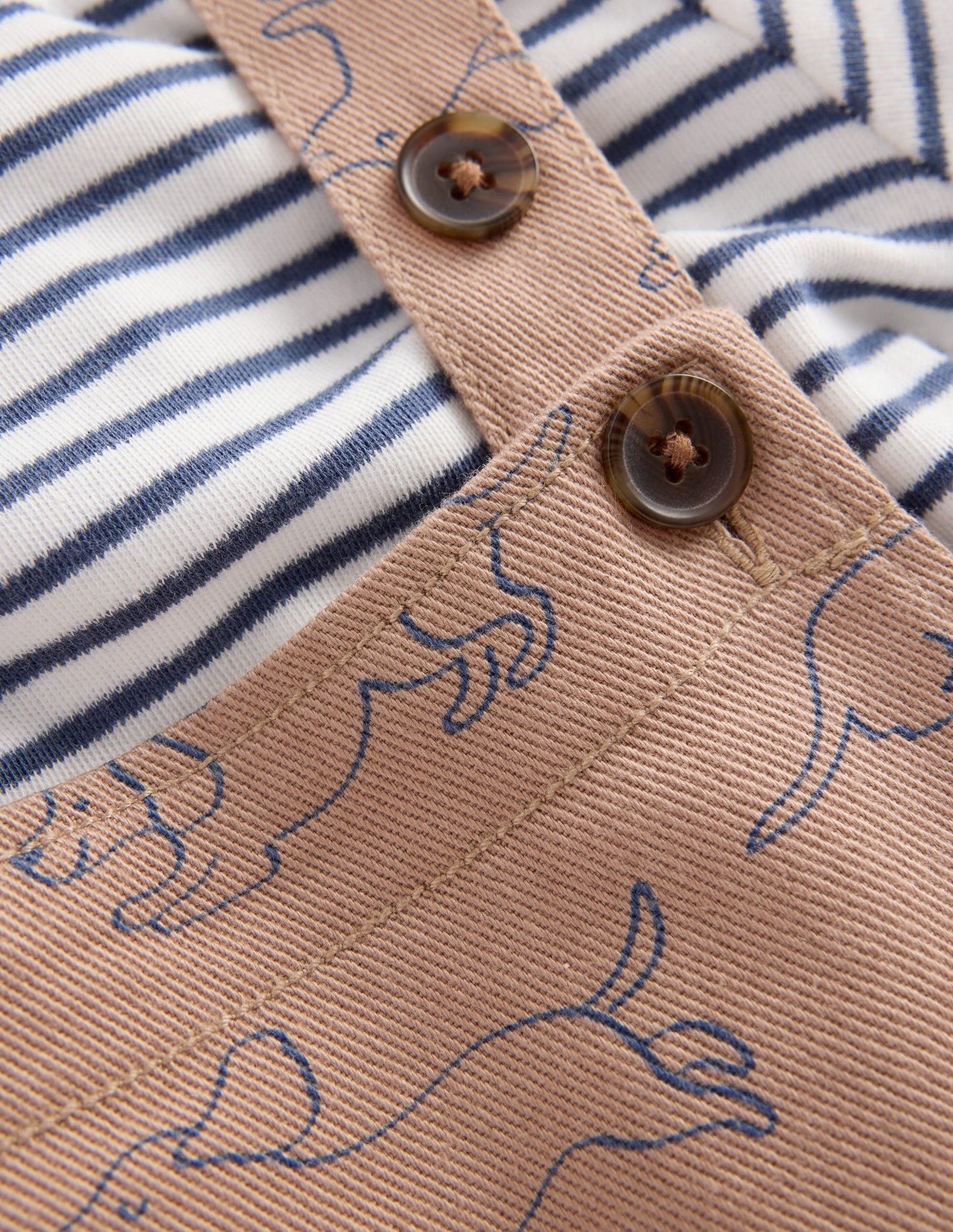 Long Sleeve Dungaree Set-Brown Puppy