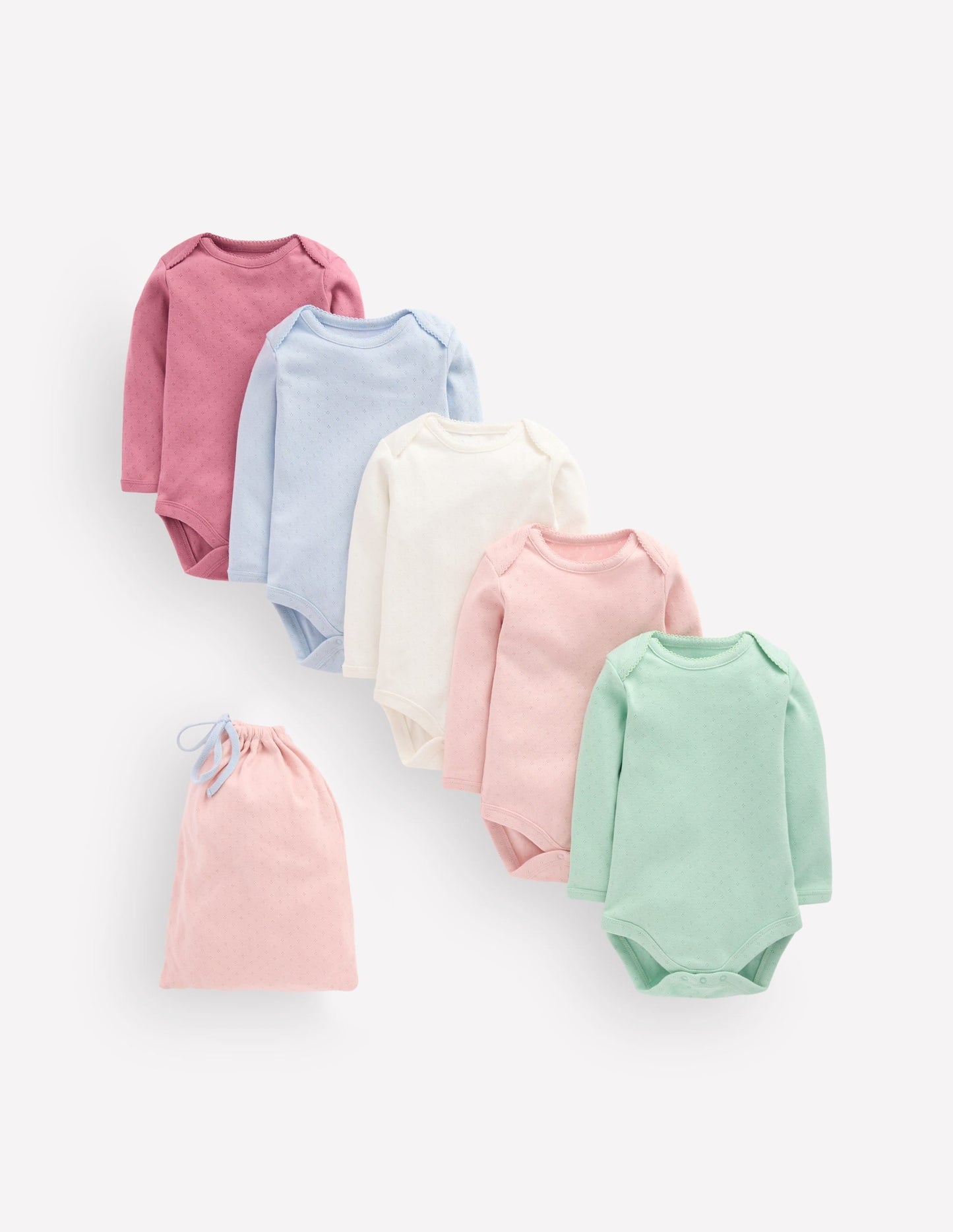 5 Pack Pointelle Bodies-Multi Rainbow