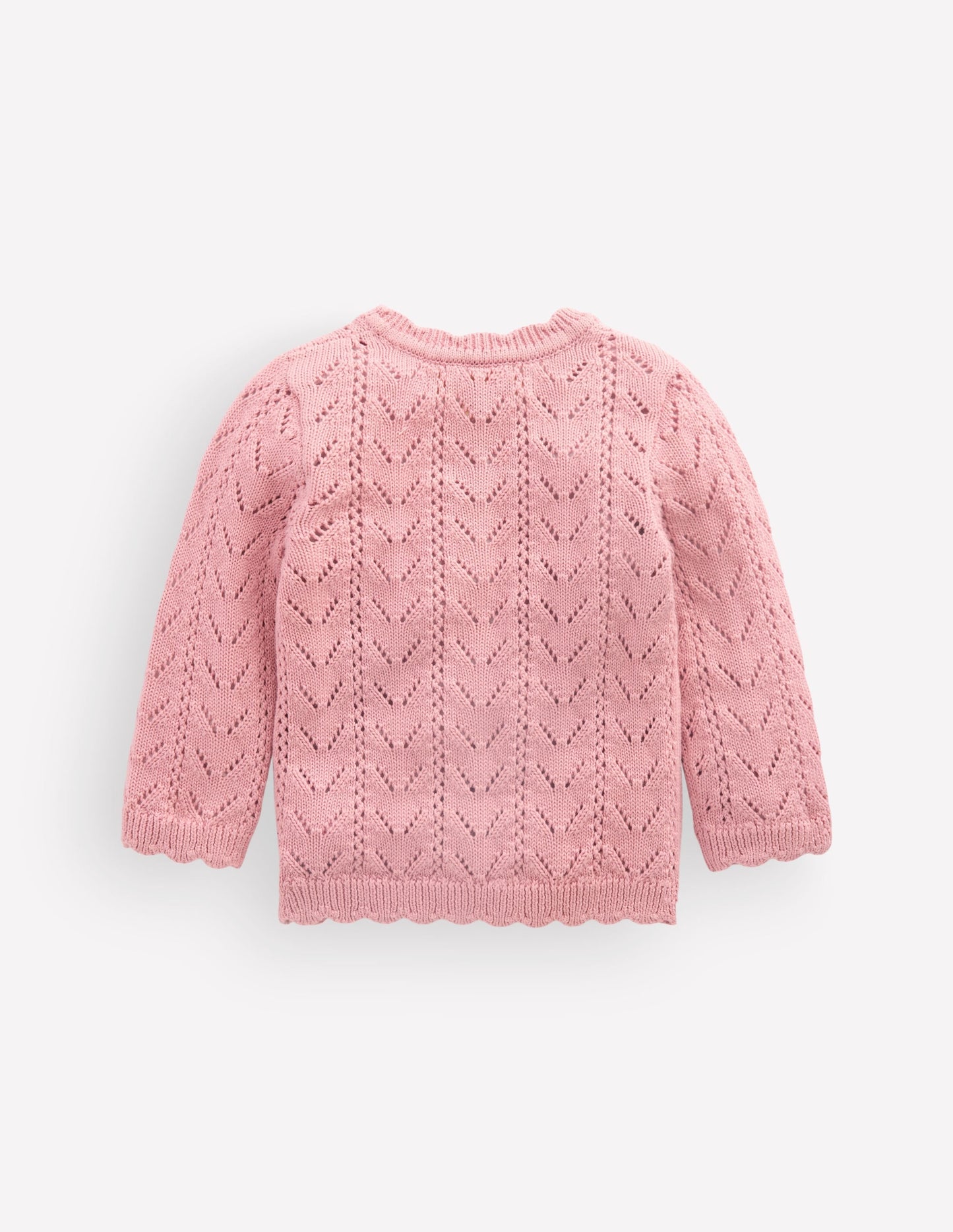 Embroidered Cotton Cardigan-Vintage Pink Mini Embroidered