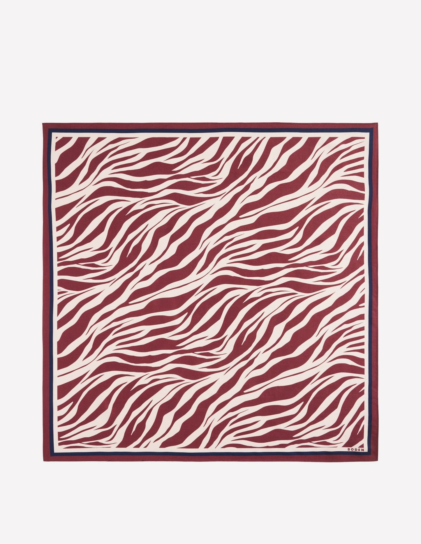 Elisabeth Silk Square Scarf-Chestnut, Zebra Swirl