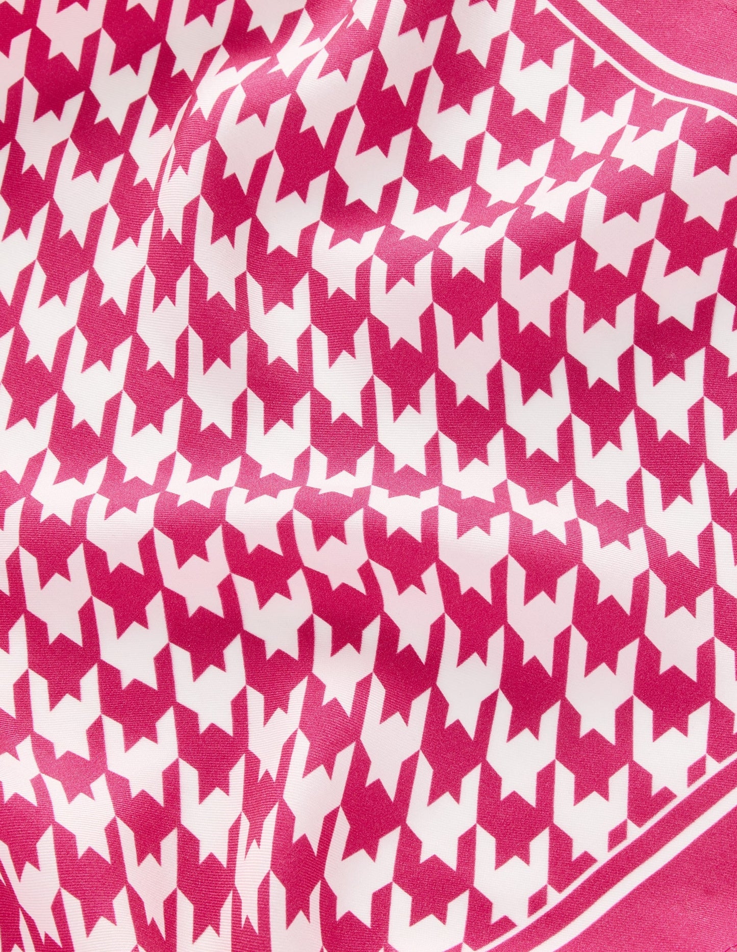 Elisabeth Silk Square Scarf-Pink Peony, Houndstooth