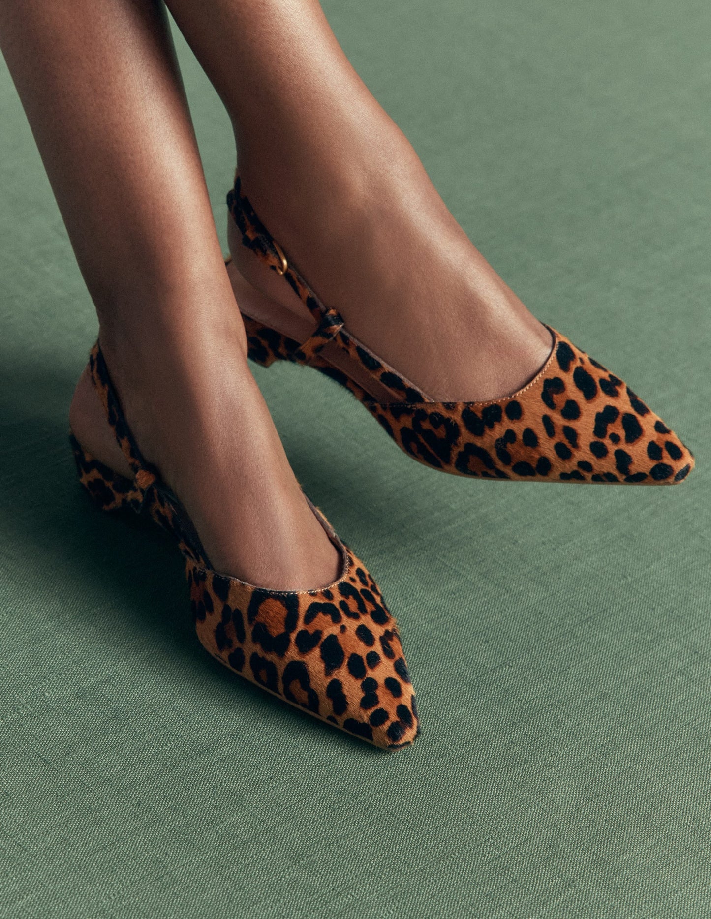 Mini Block Sling Backs-Classic Leopard