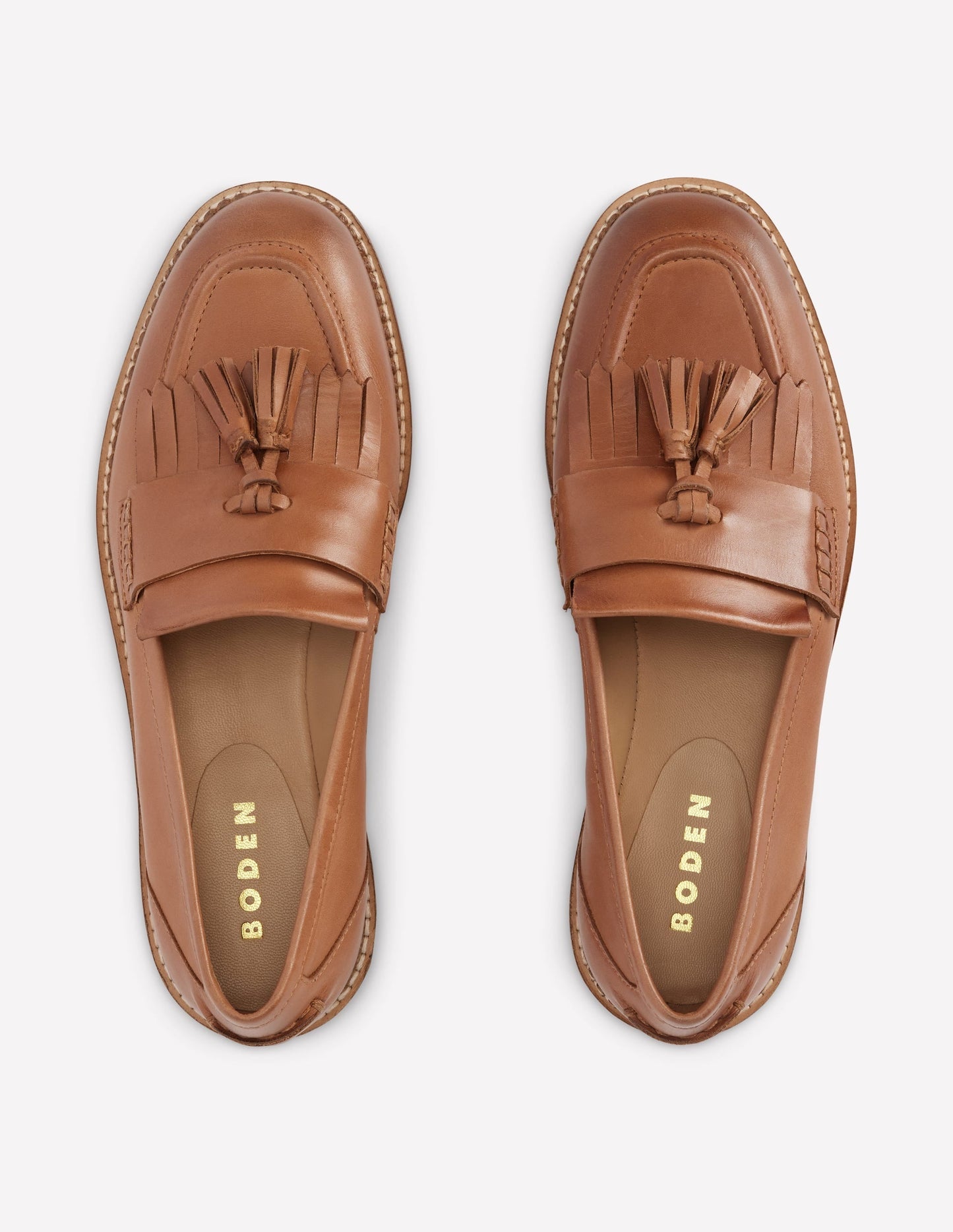 Nya Ghillie Flat Loafers-Tan