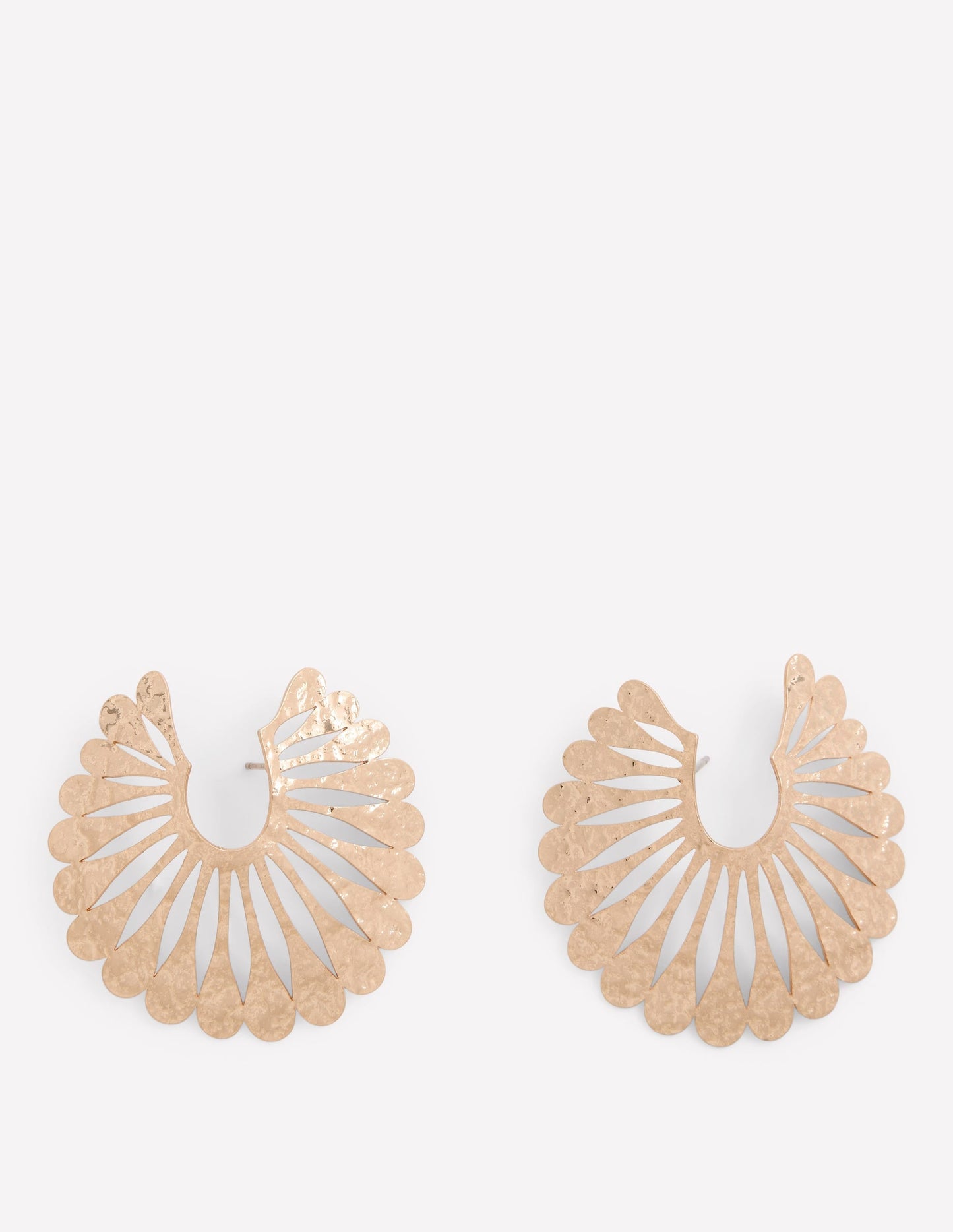 Statement Hammered Studs-Hoop