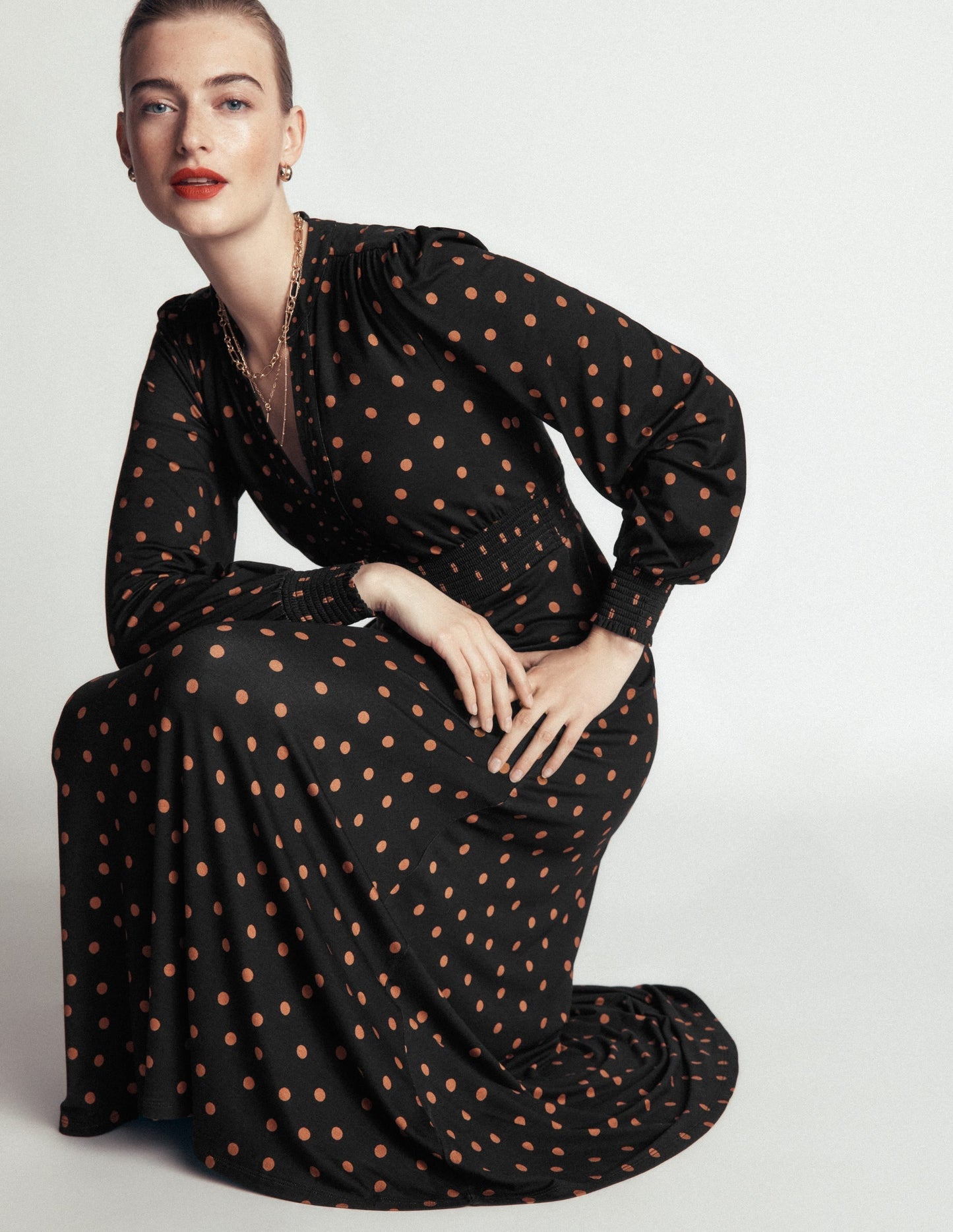 Georgia Jersey Midi Dress-Black, Boden Spot
