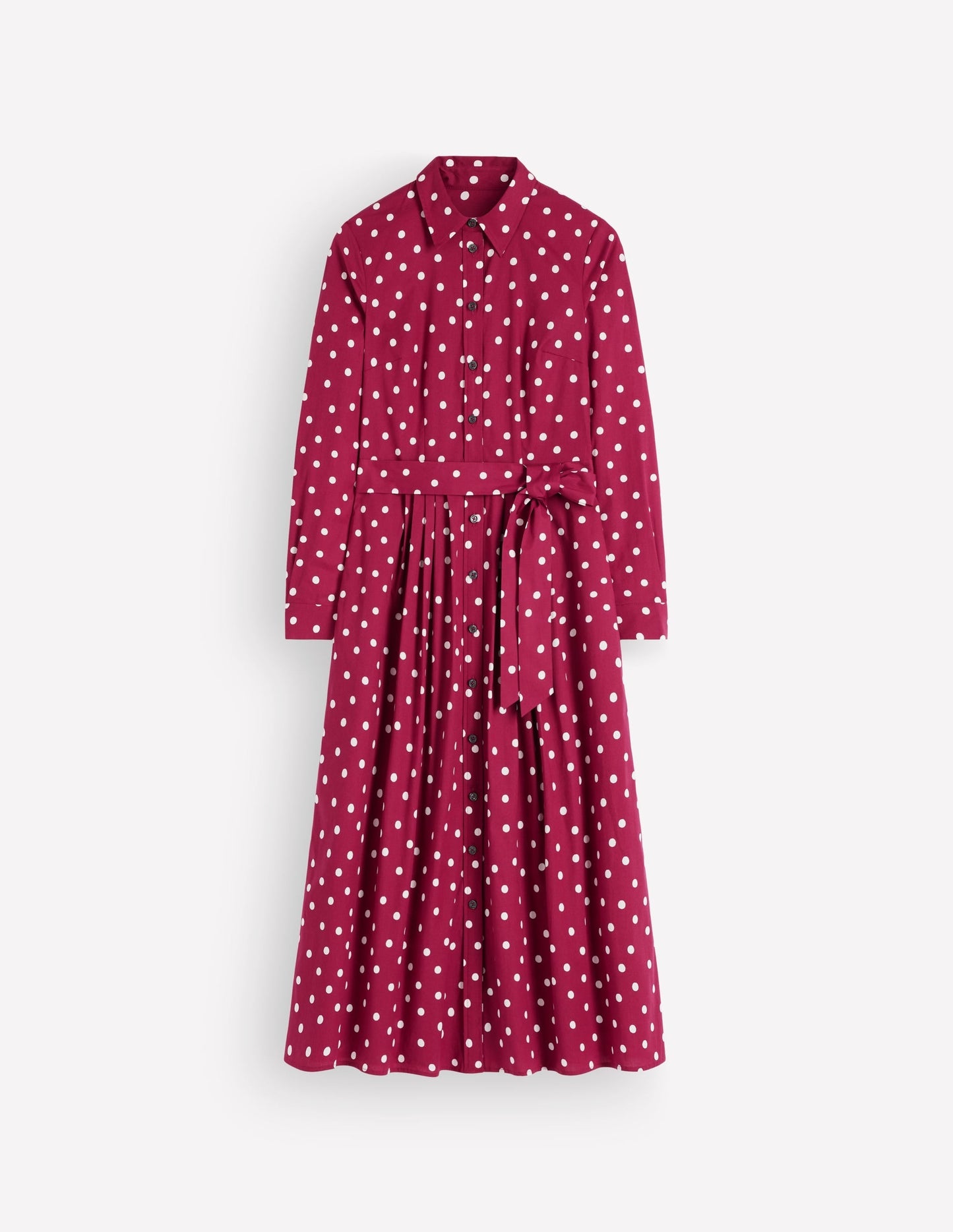 Alexa Cotton Midi Shirt Dress-Ruby Red, Boden Spot