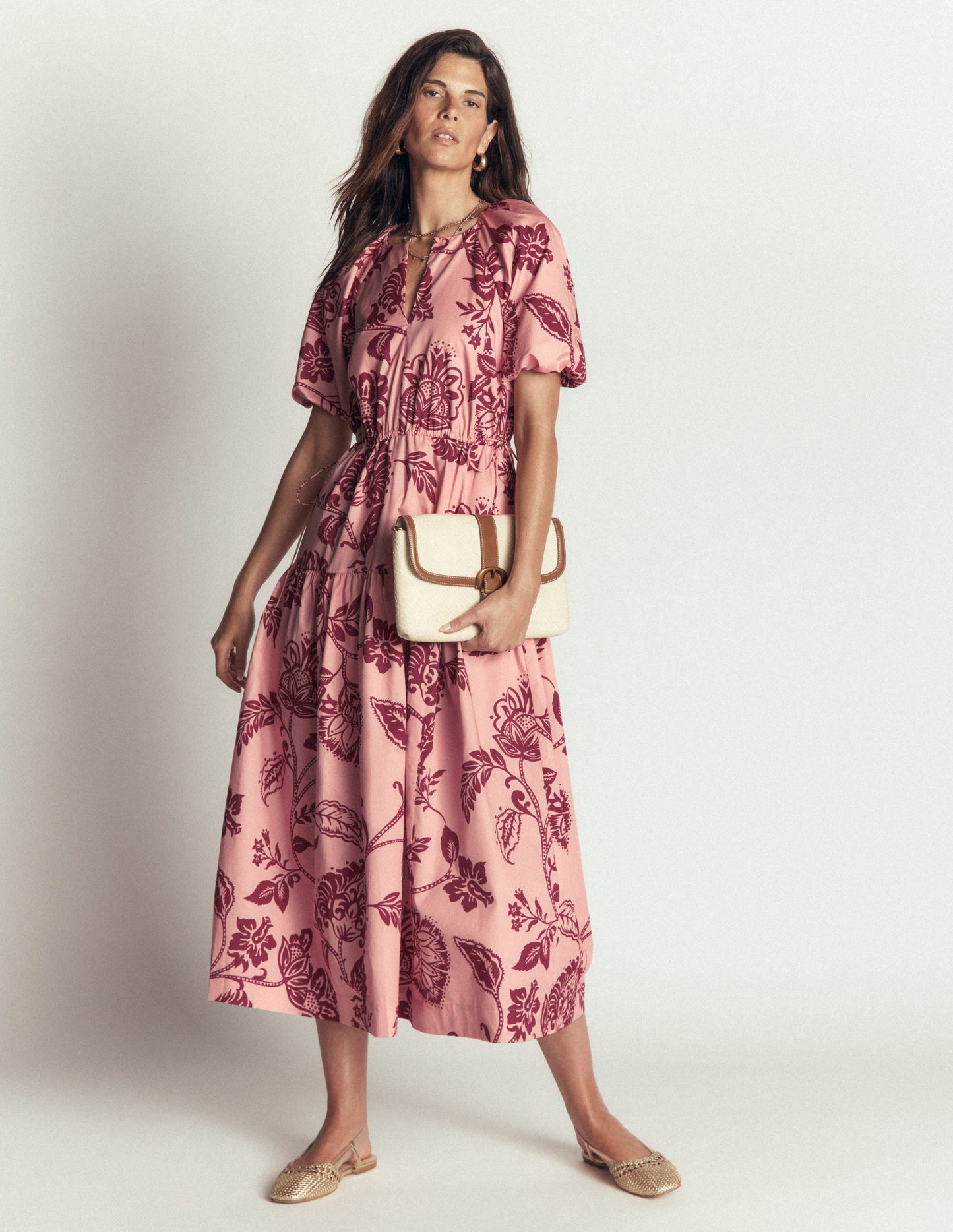 Draw Waist Cotton Dress-Chalk Pink, Planted Meadows