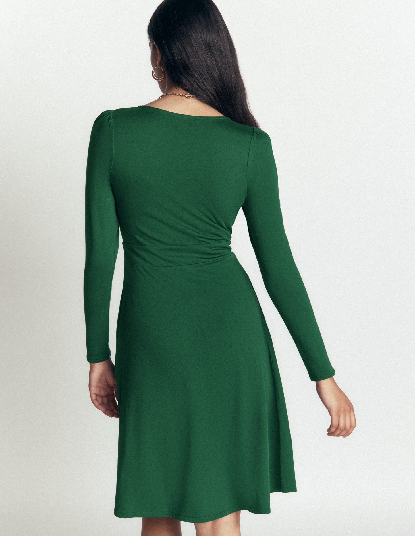 Briony Jersey Short Dress-Hunter Green