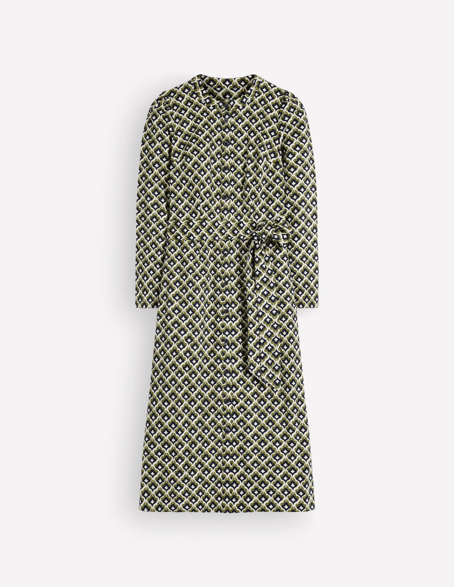 Louise Midi Shirt Dress-French Navy, Geo Party