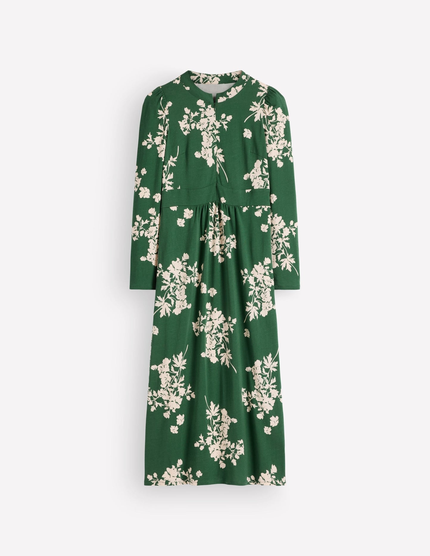Hope Zip Detail Jersey Dress-Hunter Green, Flecked Bunch