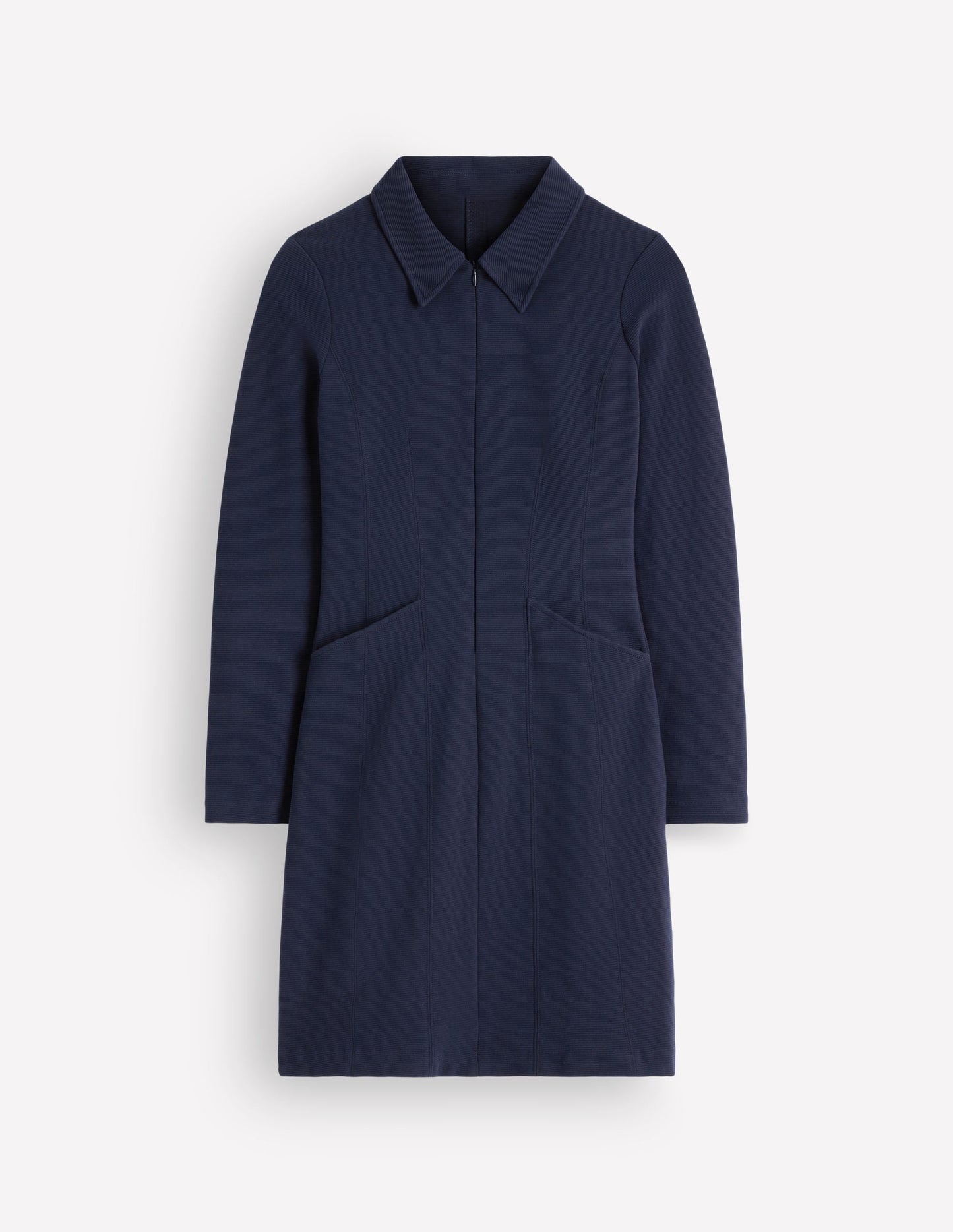 Nia Ottoman Long Sleeve Dress-Navy