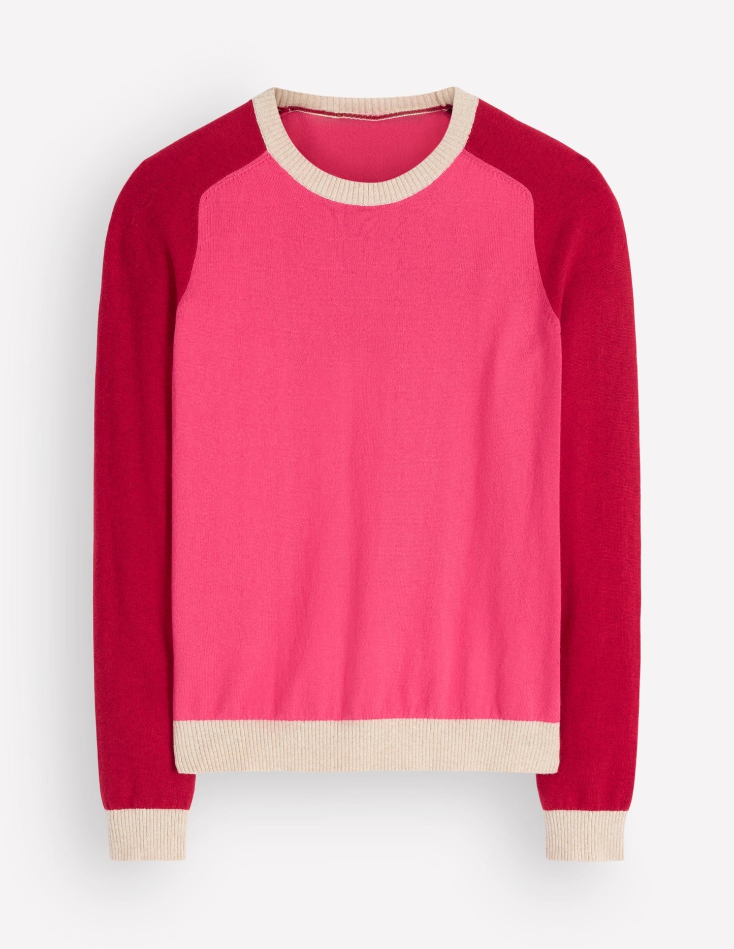 Meg Raglan Sleeve Jumper-Pink colour block