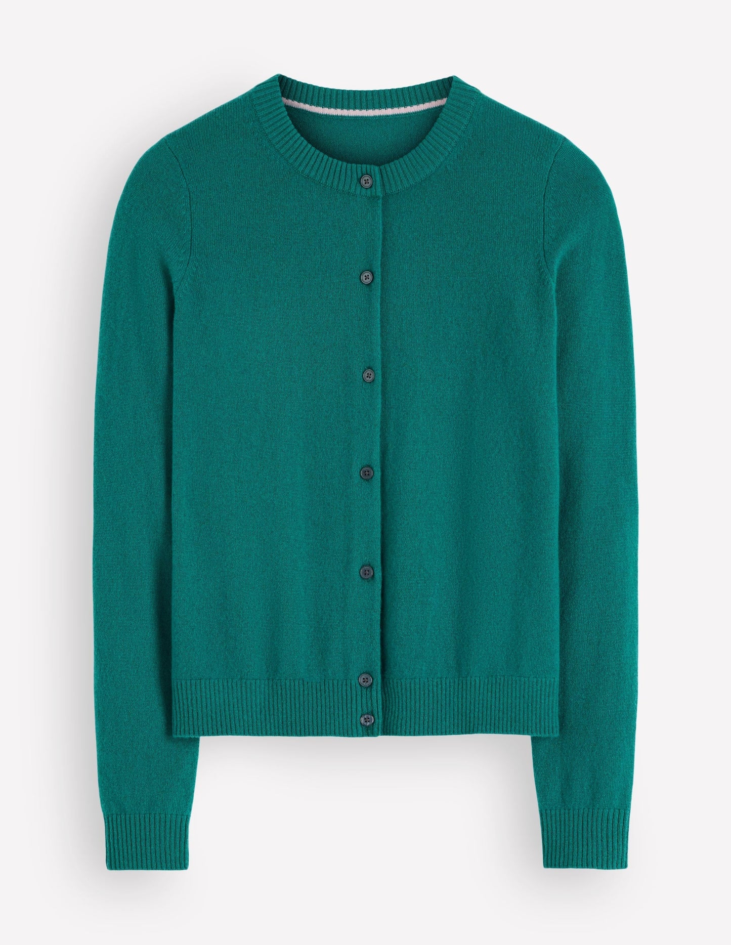Elsie Cashmere Crew Cardigan-Deep Sea Depths
