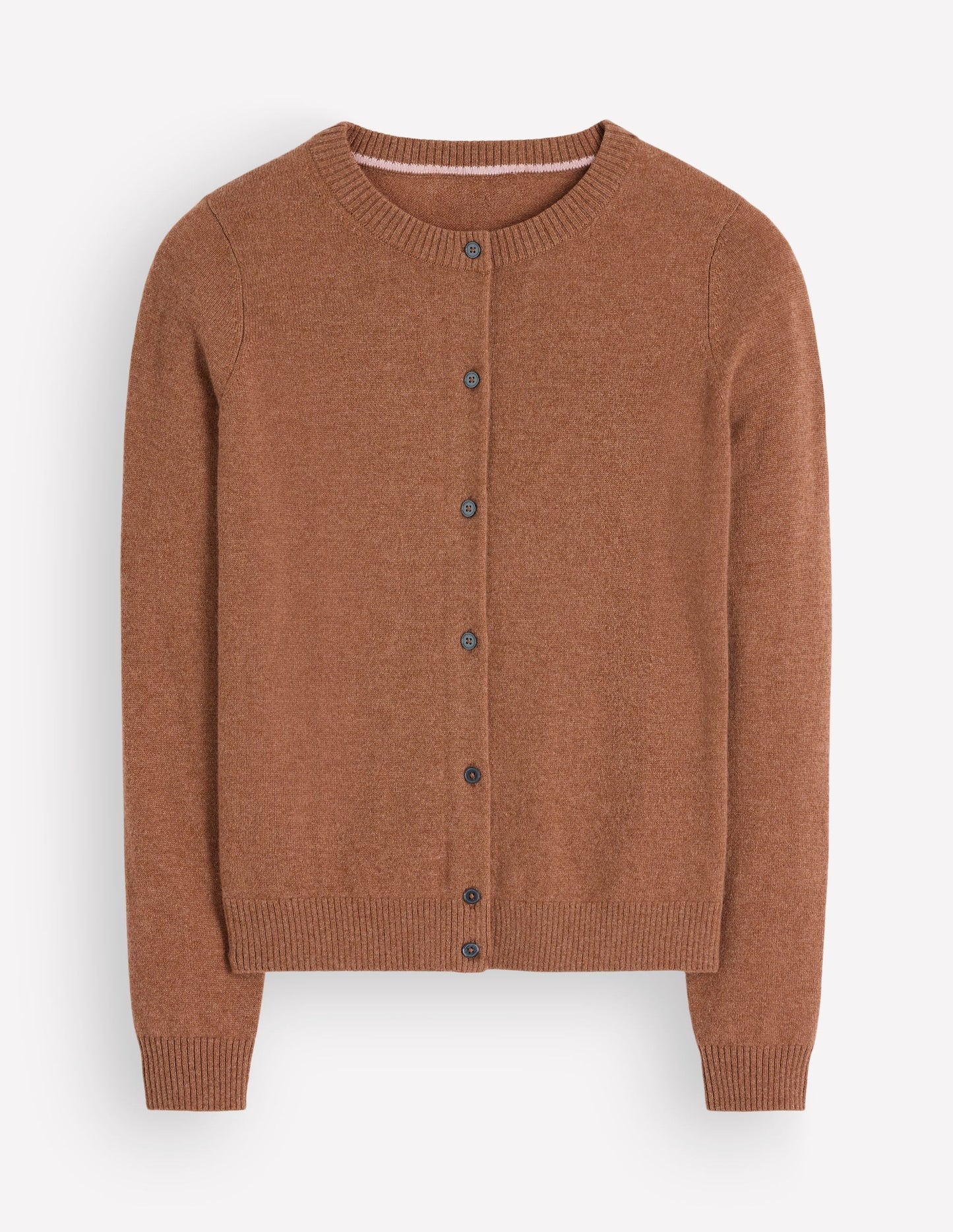Elsie Cashmere Crew Cardigan-Warm Ginger