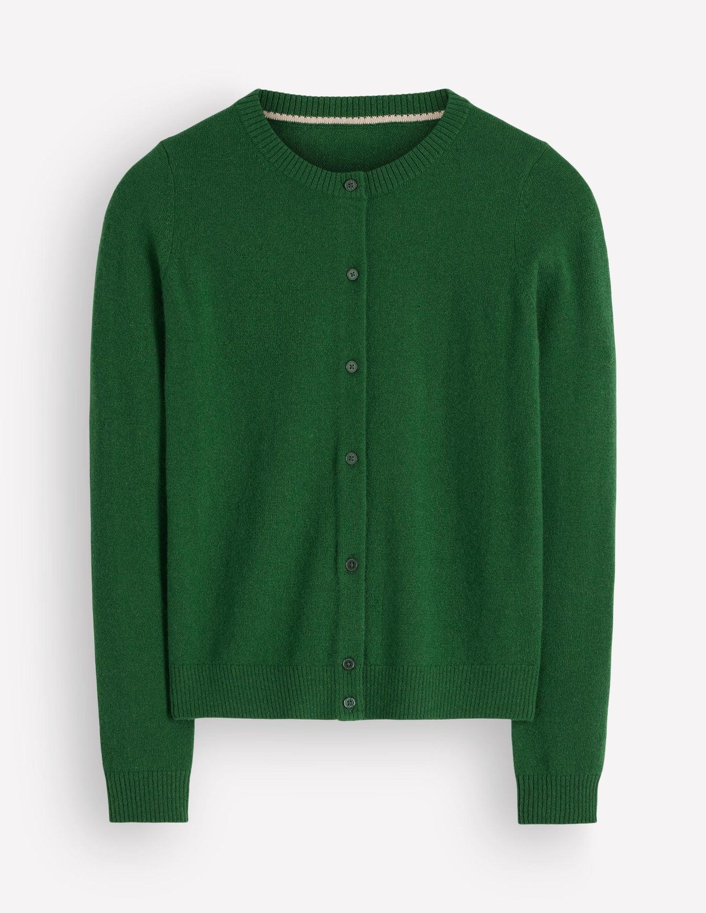 Elsie Cashmere Crew Cardigan-Fresh Green